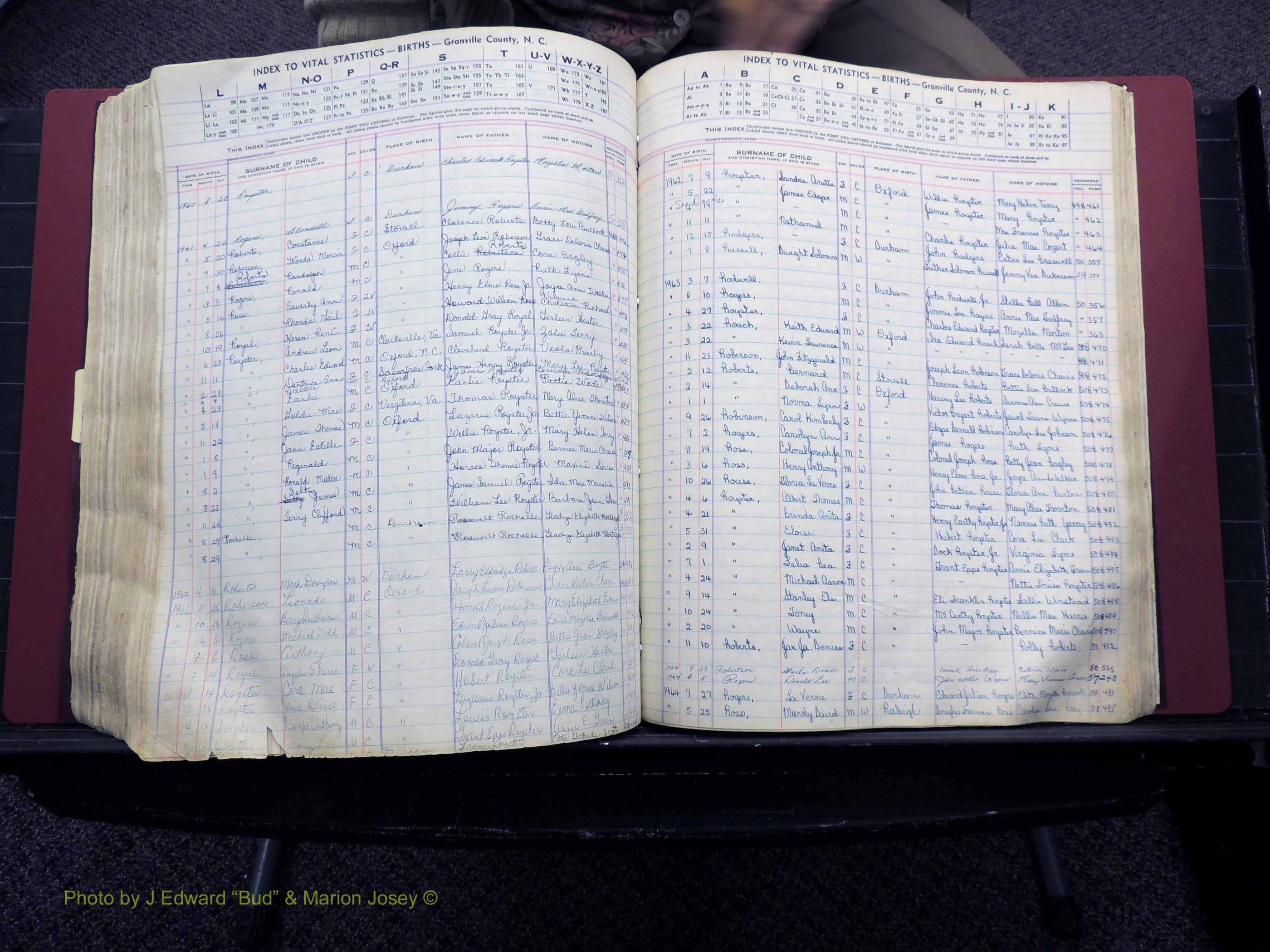 Granville Co, NC, Births, A-Z, 1941-1967 (441).JPG