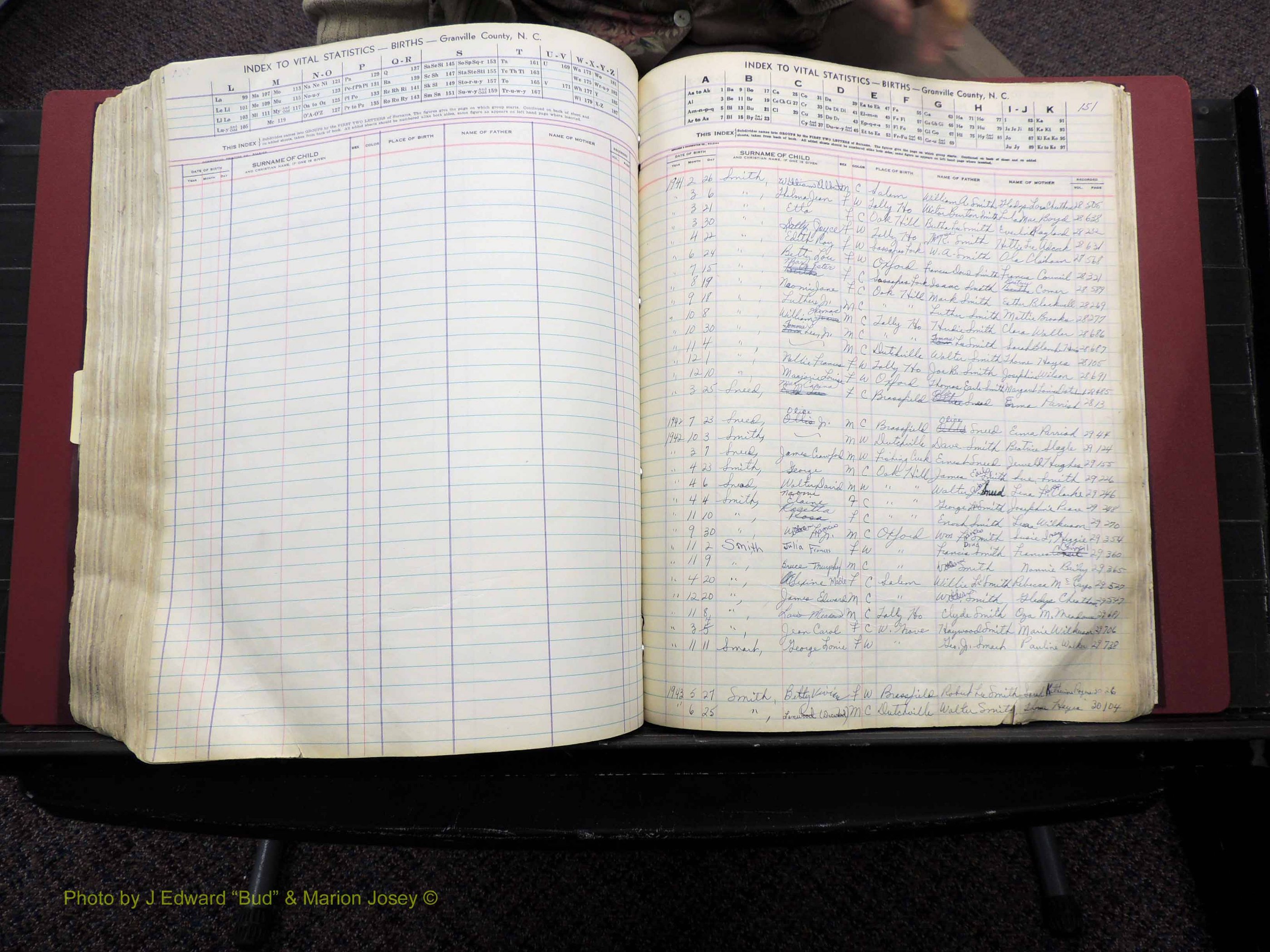 Granville Co, NC, Births, A-Z, 1941-1967 (456).JPG