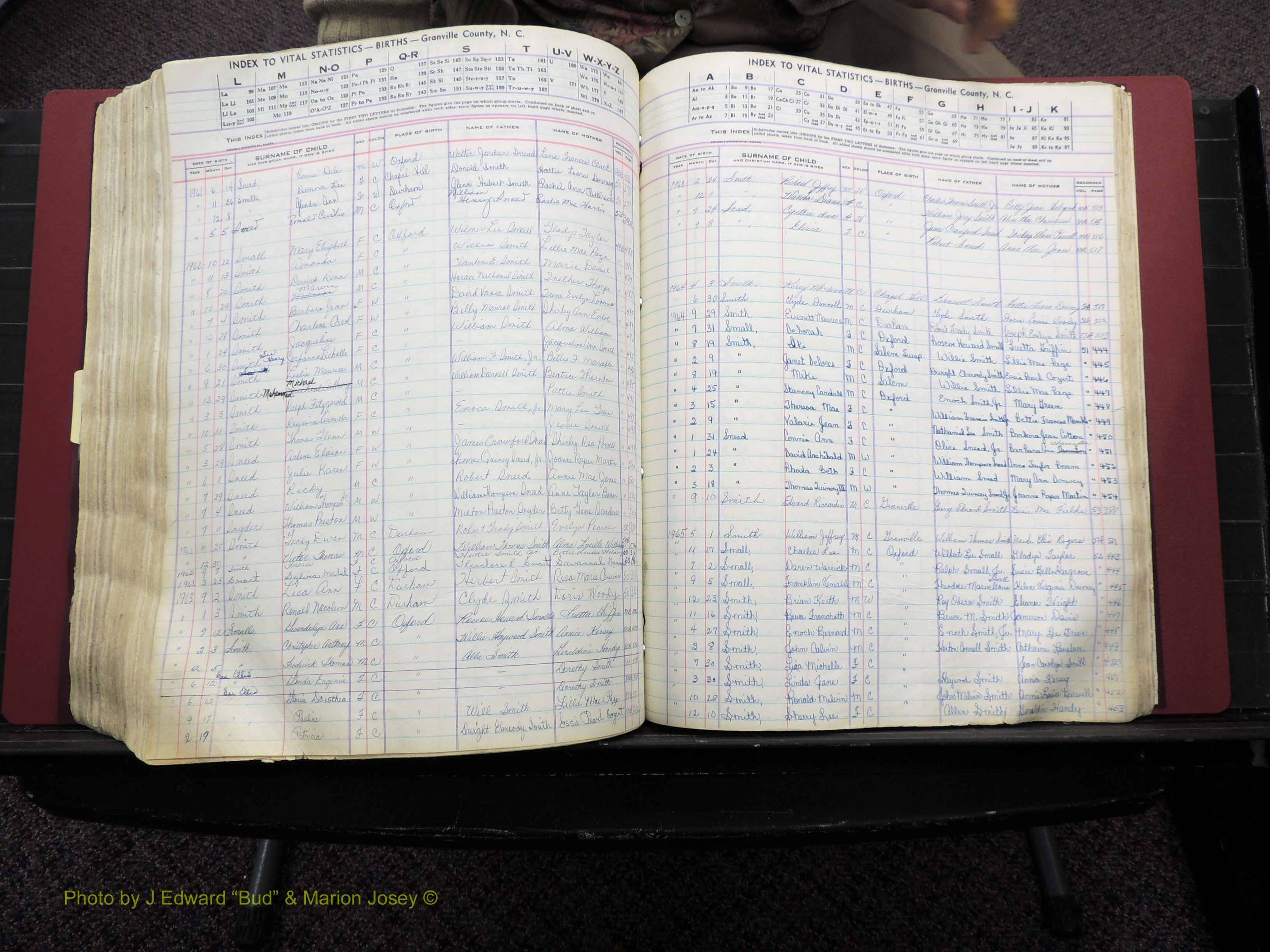 Granville Co, NC, Births, A-Z, 1941-1967 (461).JPG