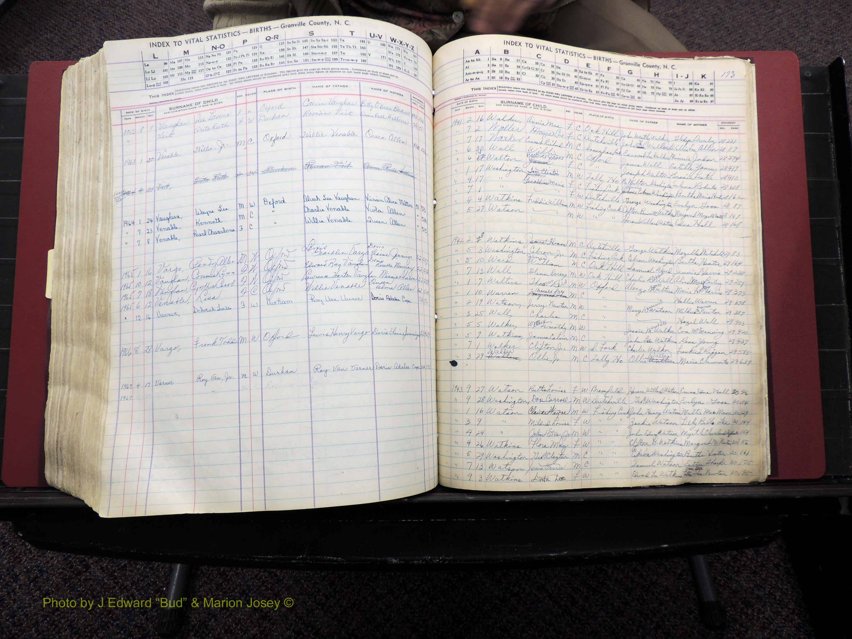 Granville Co, NC, Births, A-Z, 1941-1967 (506).JPG