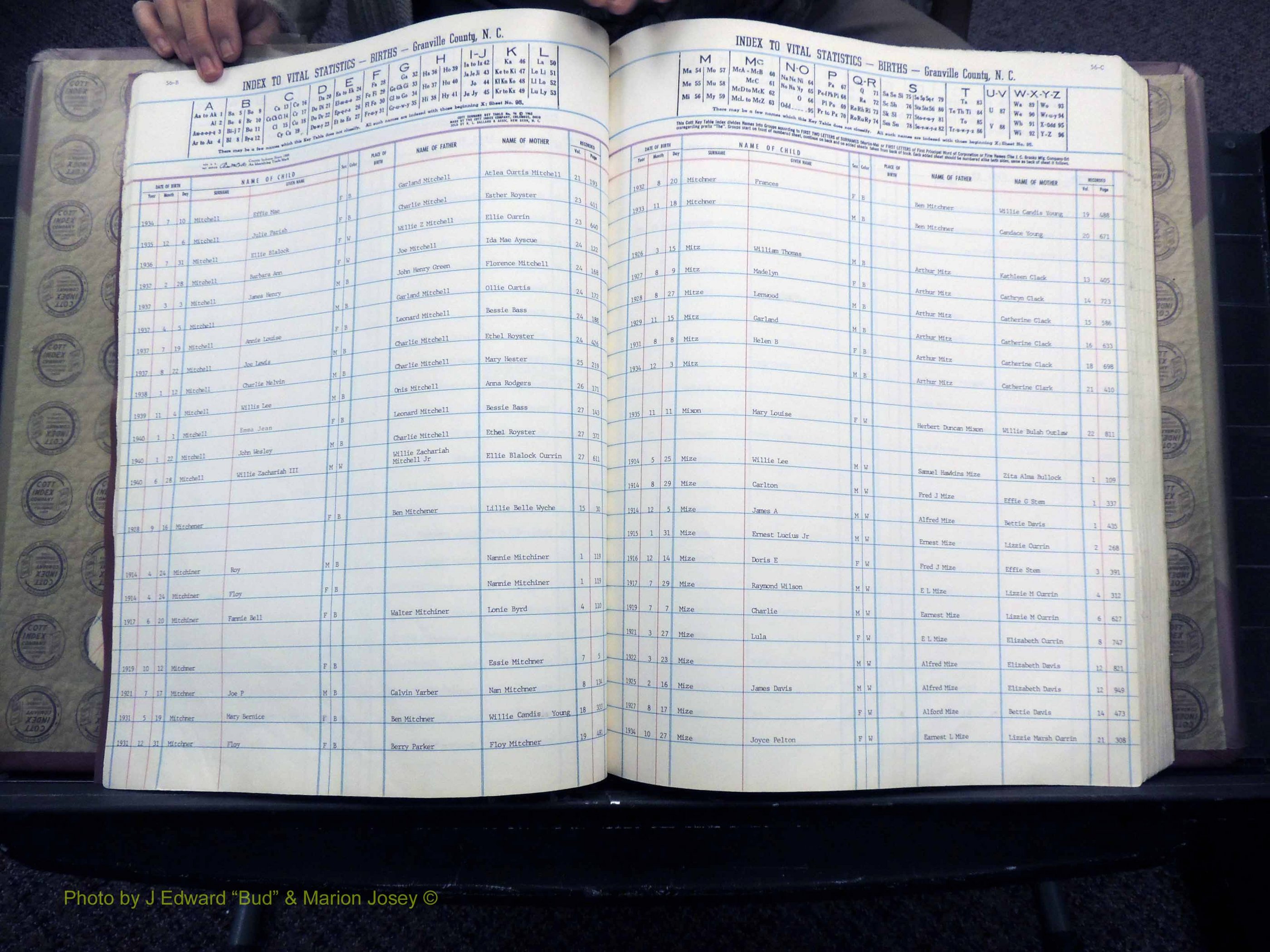 Granville Co, NC, Births, M-Z, 1913-1940 (117).JPG