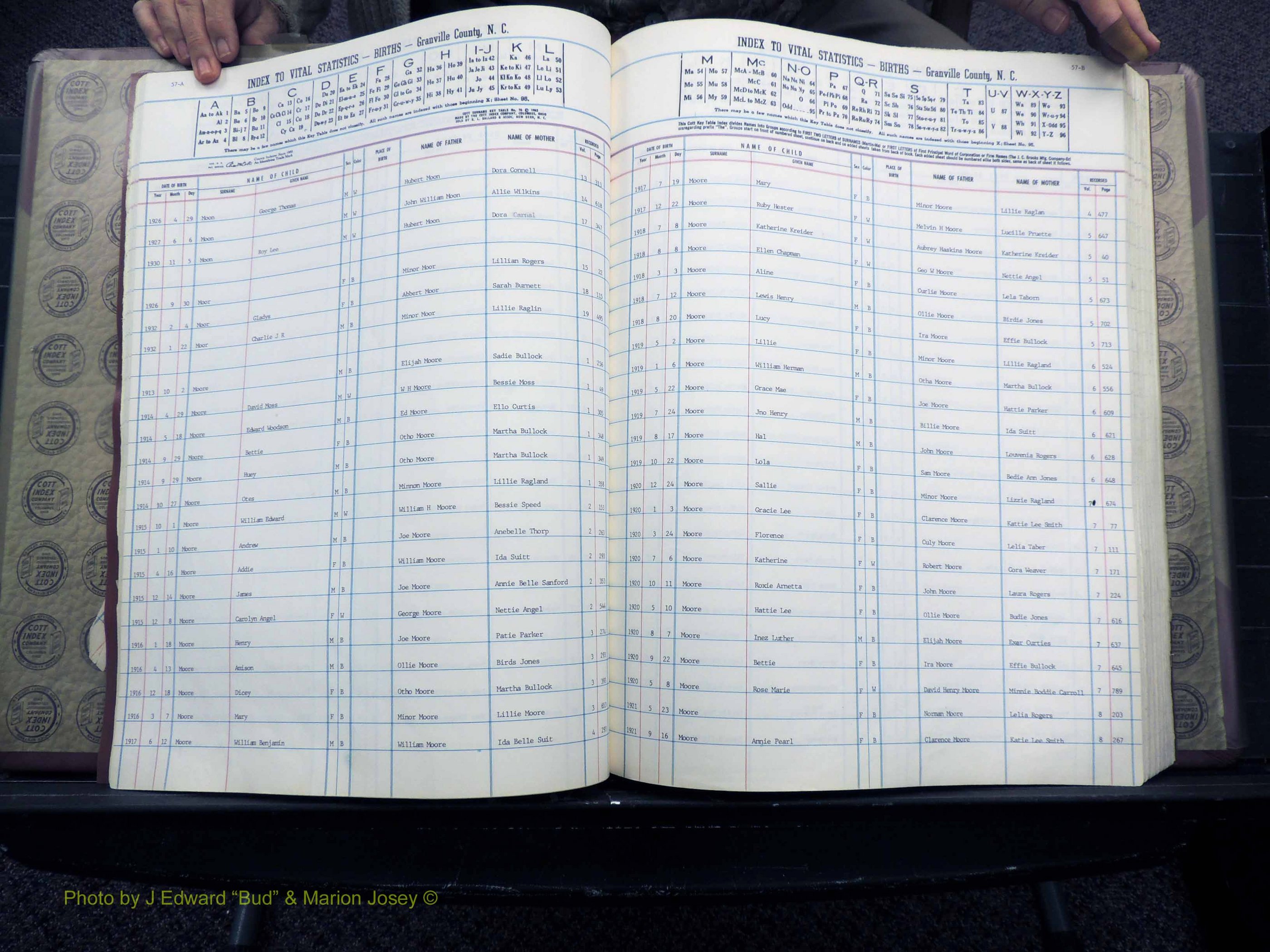 Granville Co, NC, Births, M-Z, 1913-1940 (120).JPG