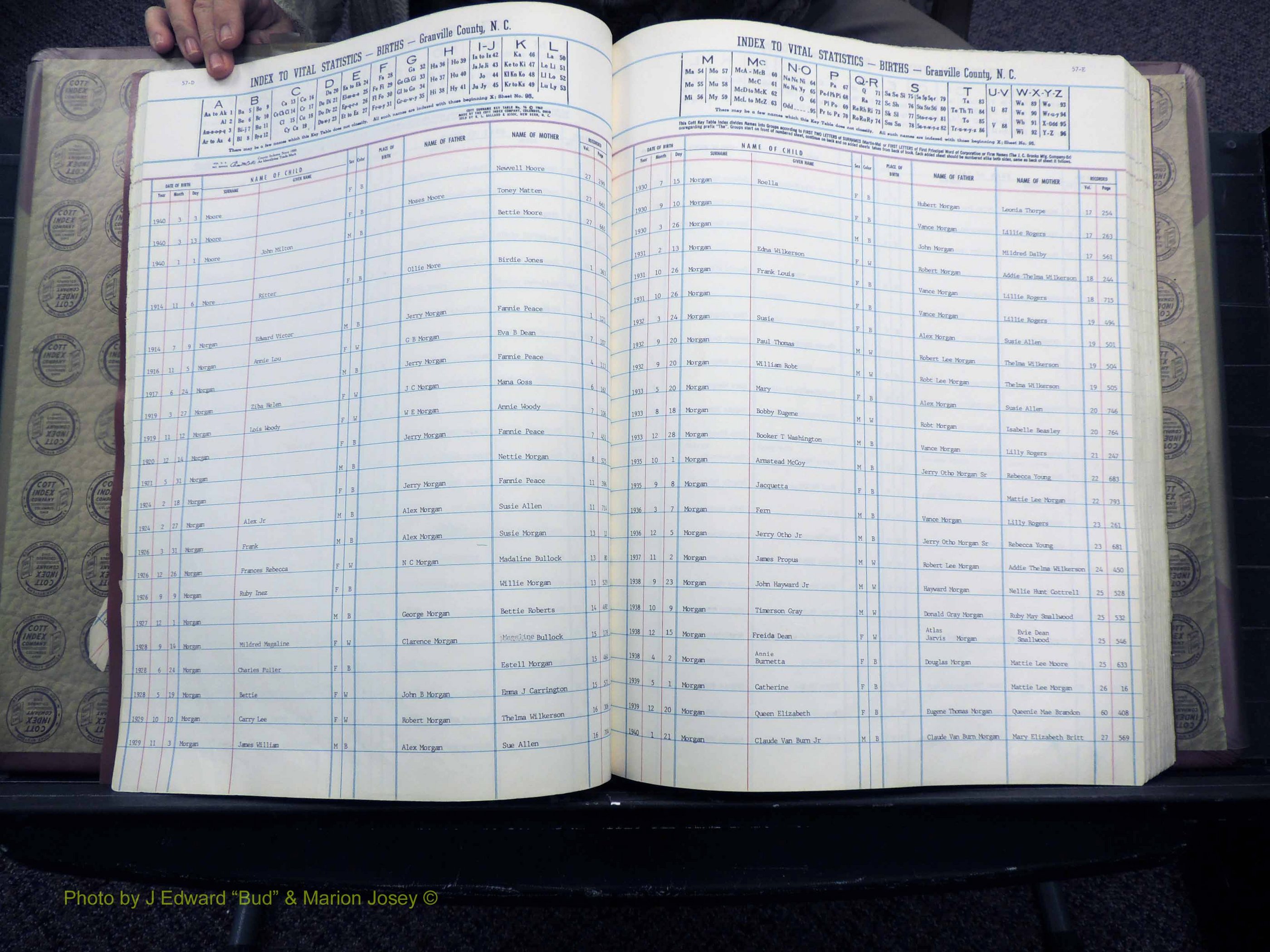 Granville Co, NC, Births, M-Z, 1913-1940 (123).JPG