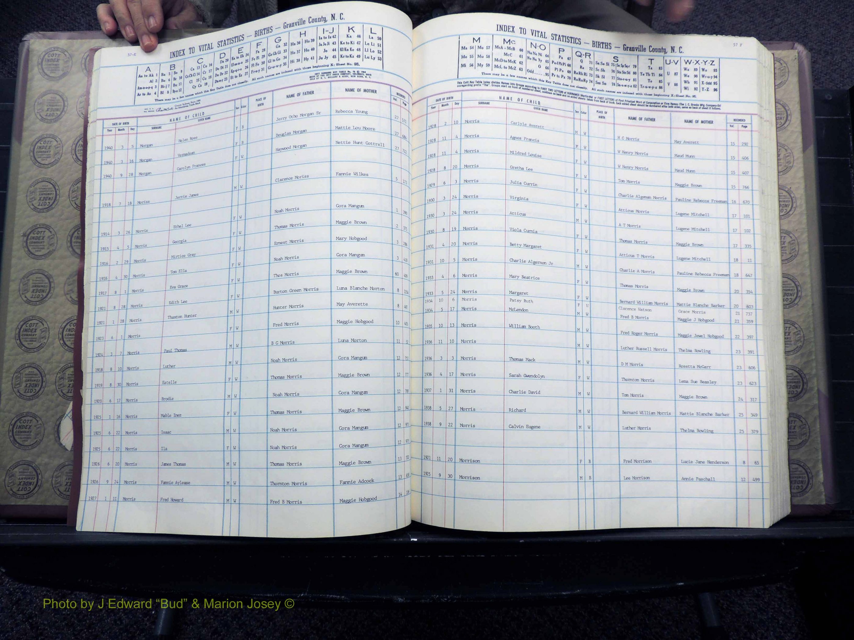 Granville Co, NC, Births, M-Z, 1913-1940 (124).JPG