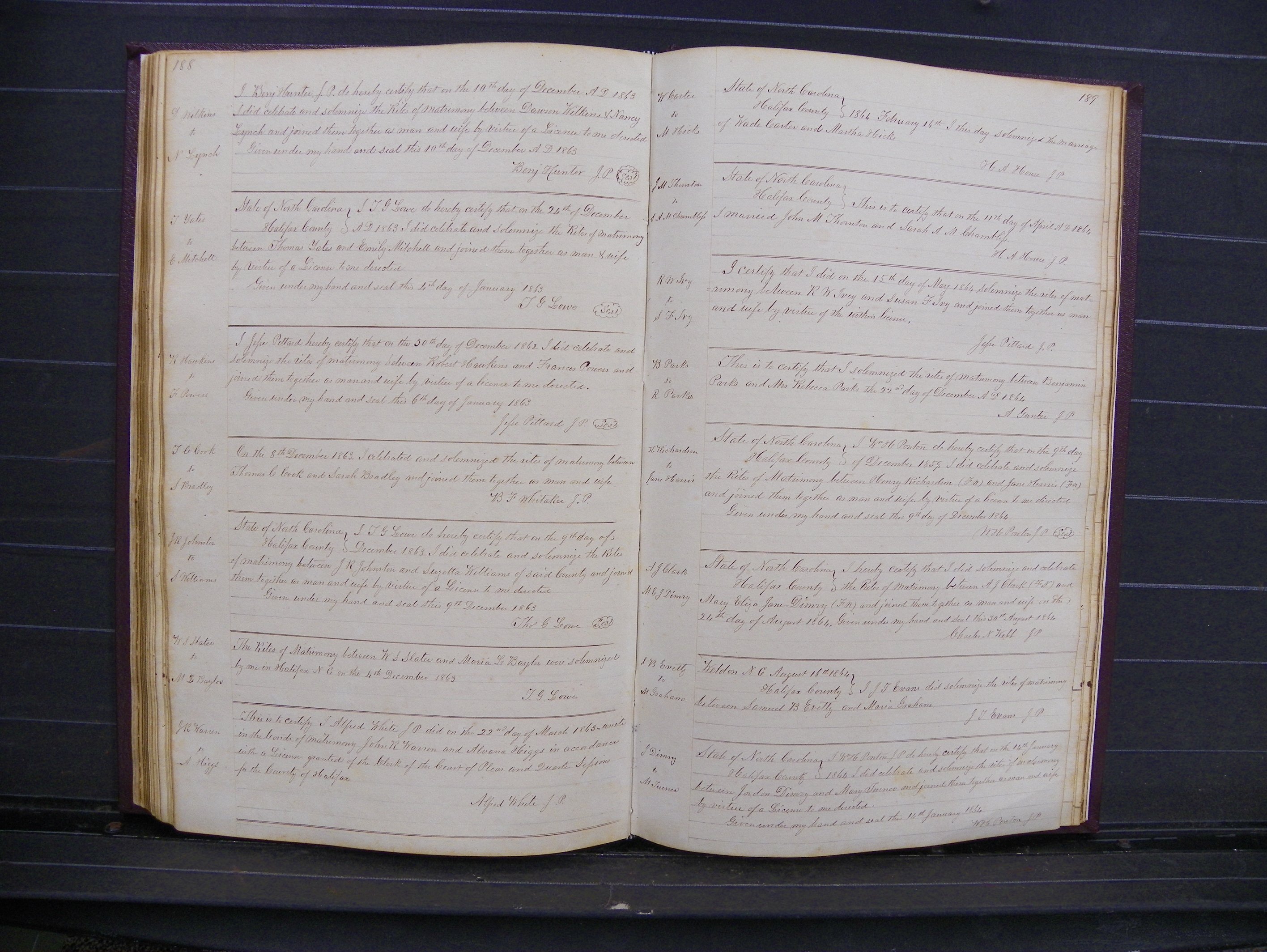 Halifax Marriage Index, 1851-1868 P 188-189.JPG