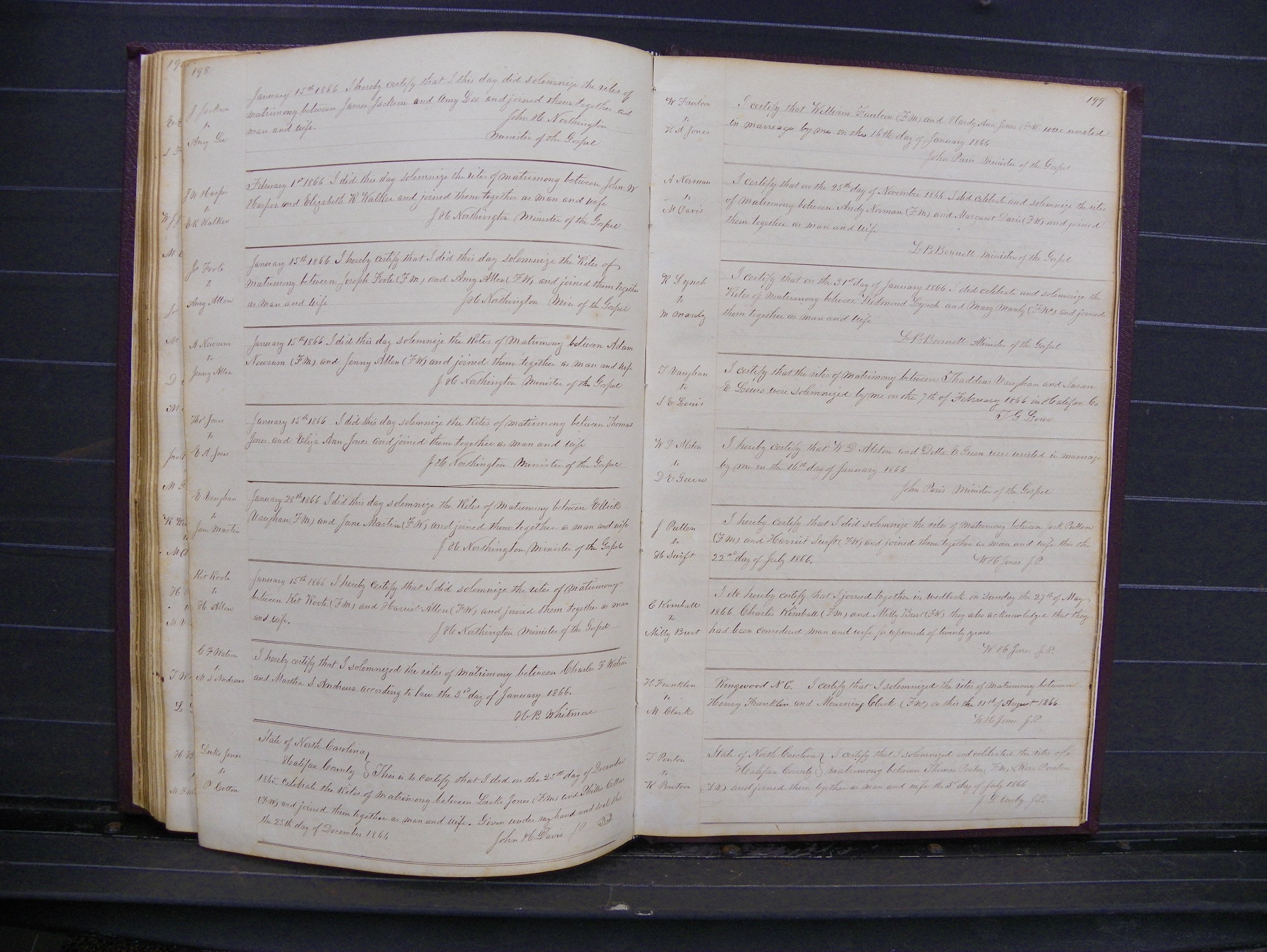 Halifax Marriage Index, 1851-1868 P 198-199.JPG