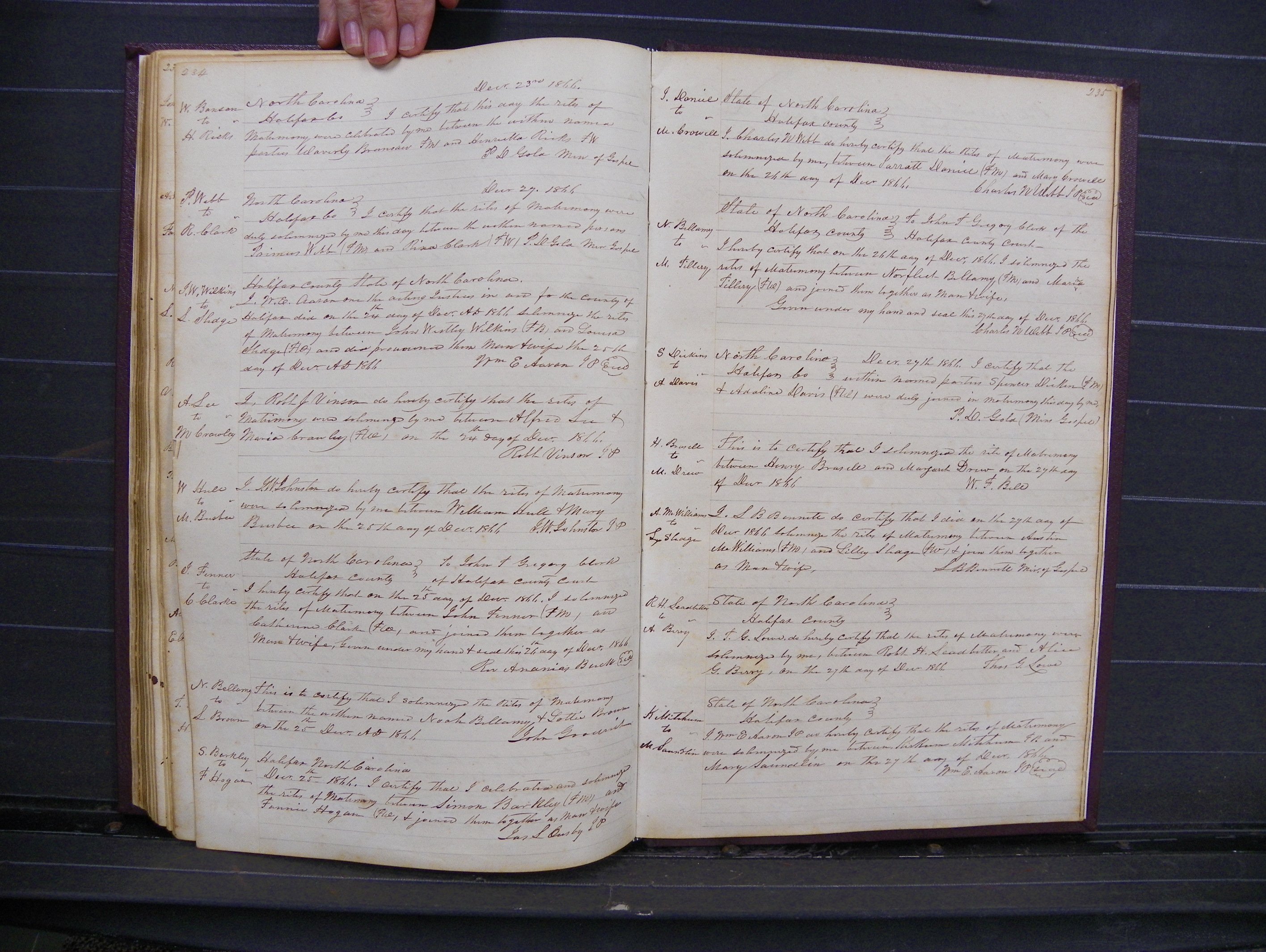 Halifax Marriage Index, 1851-1868 P 234-235.JPG