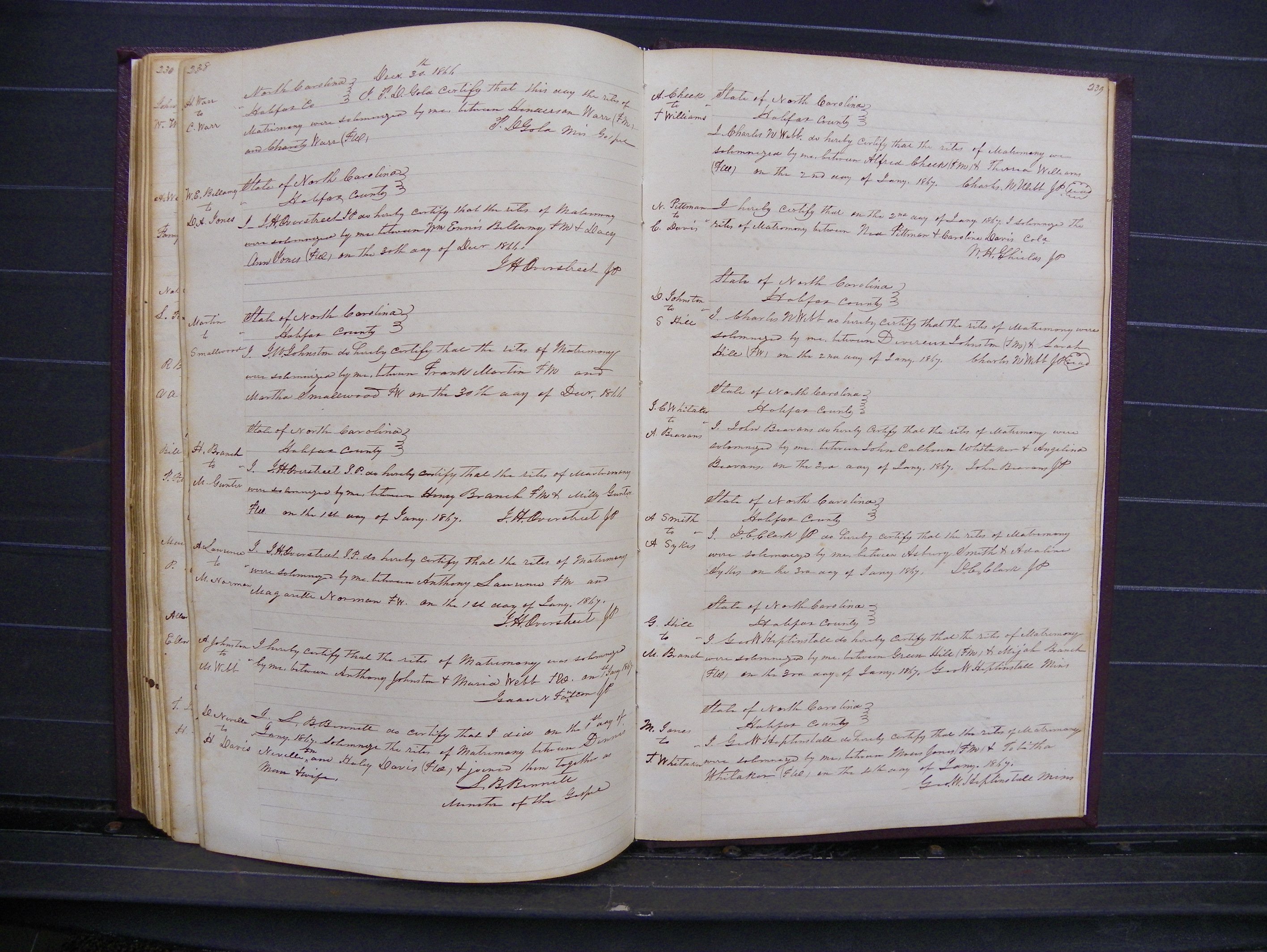 Halifax Marriage Index, 1851-1868 P 238-239.JPG