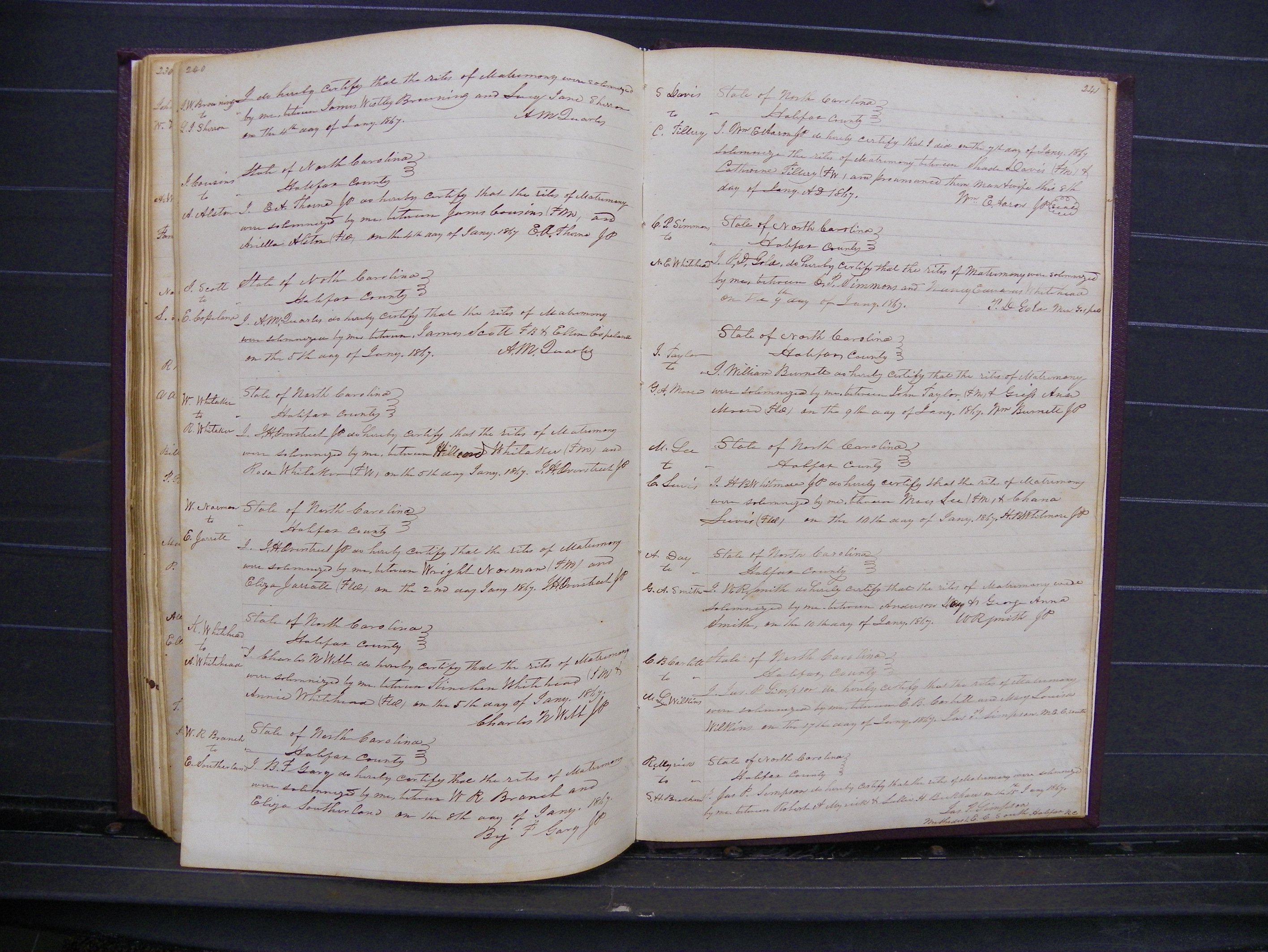 Halifax Marriage Index, 1851-1868 P 240-241.JPG
