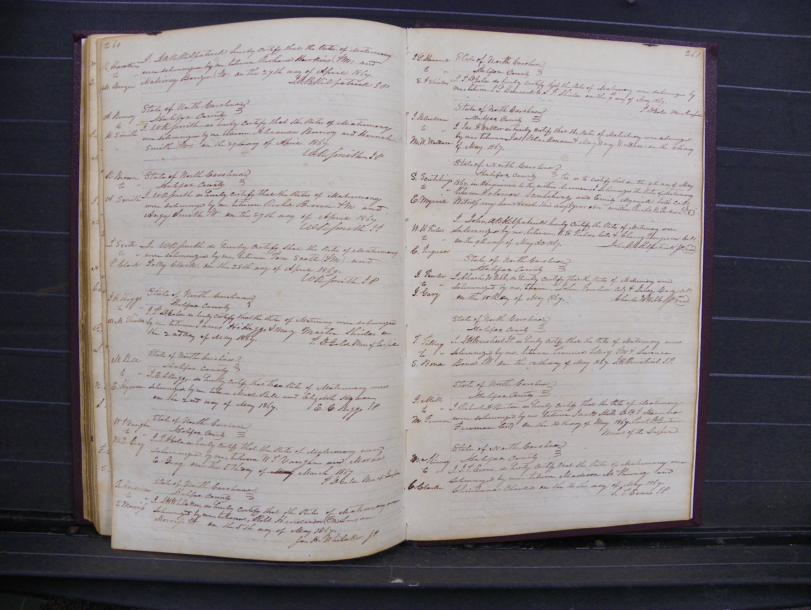 Halifax Marriage Index, 1851-1868 P 260-261.JPG