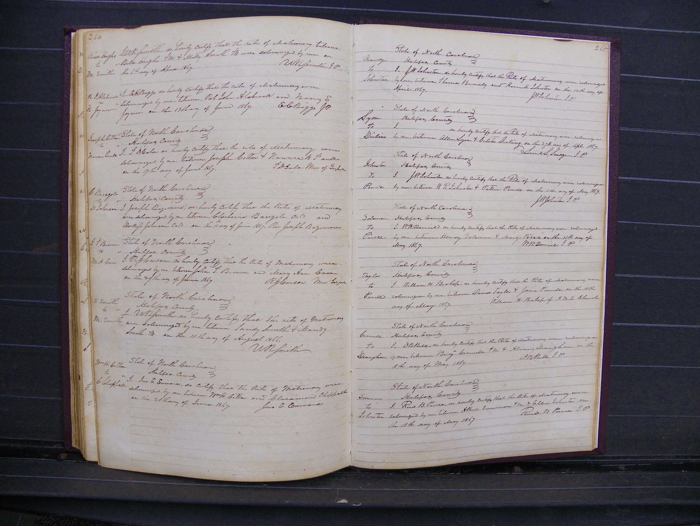 Halifax Marriage Index, 1851-1868 P 264-265.JPG
