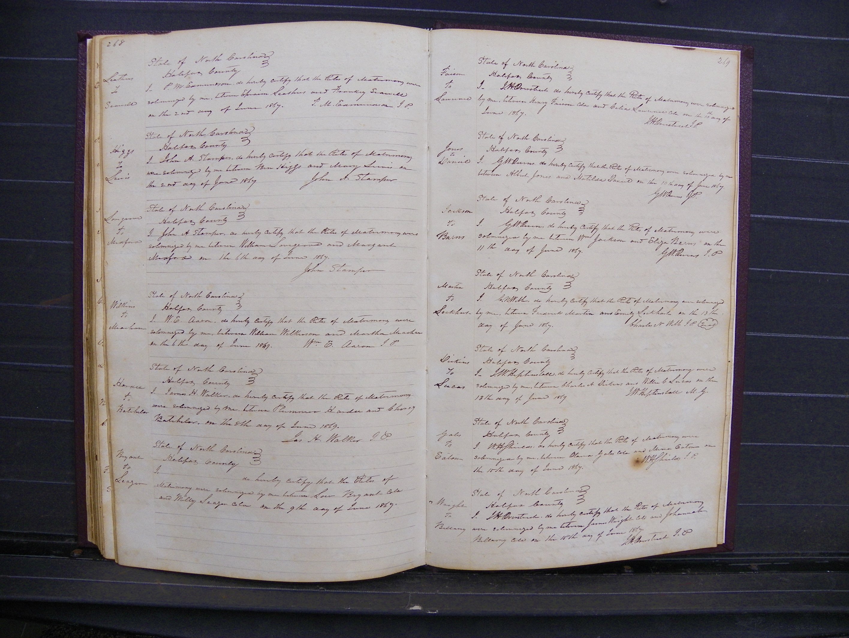 Halifax Marriage Index, 1851-1868 P 268-269.JPG