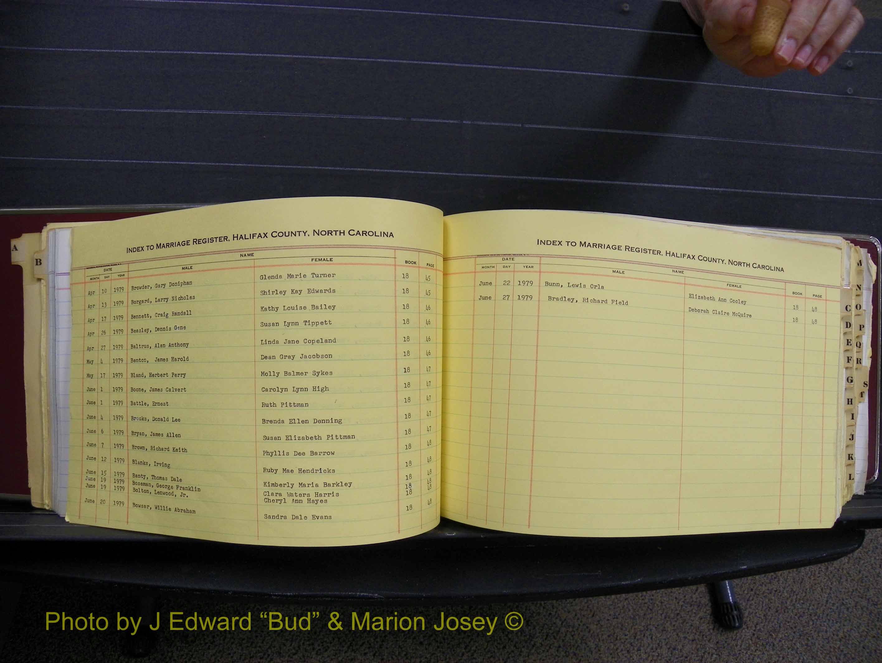 Halifax Marriage Index, 1963-1979 Index B39.JPG