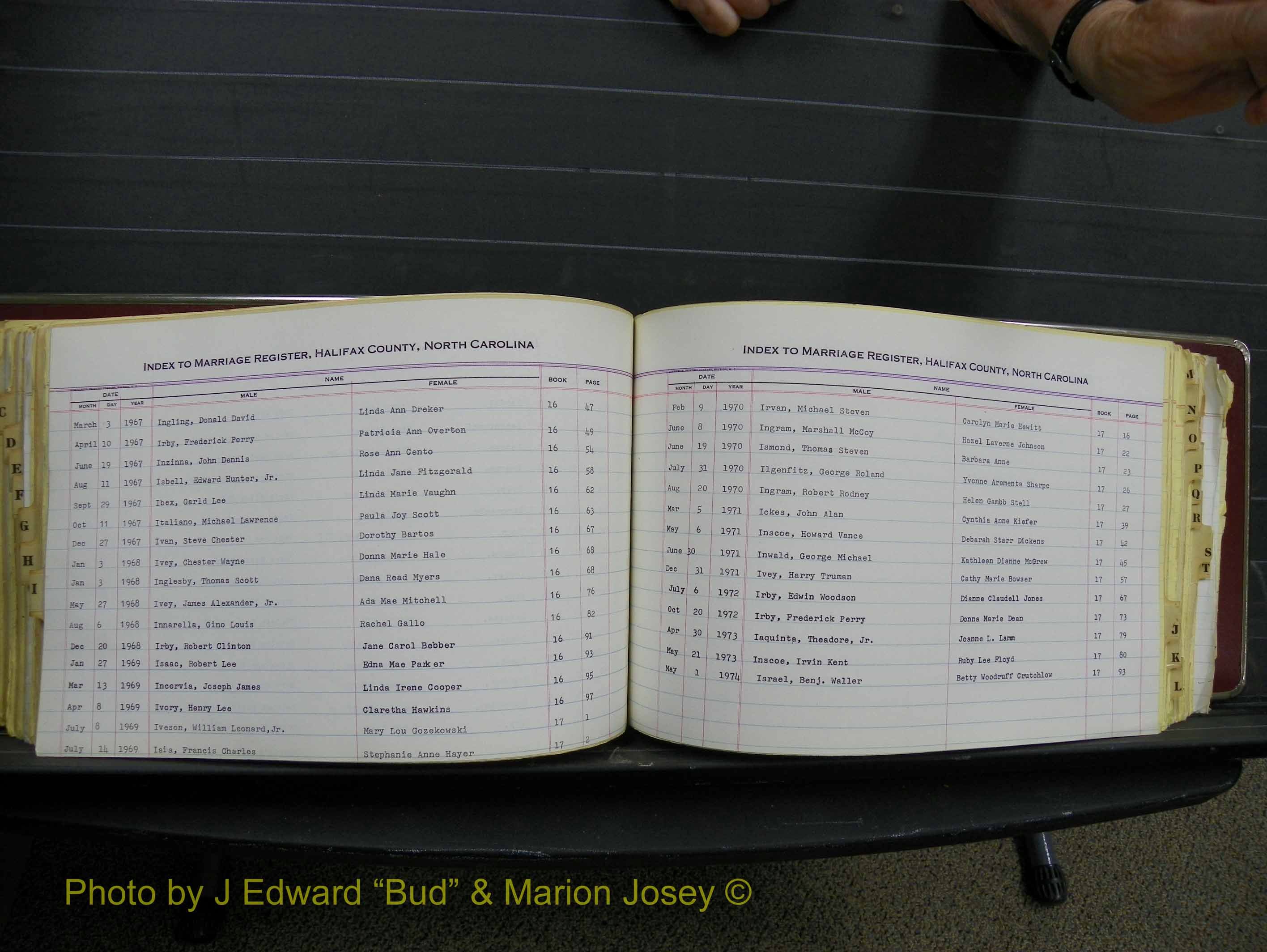Halifax Marriage Index, 1963-1979 Index I03.JPG