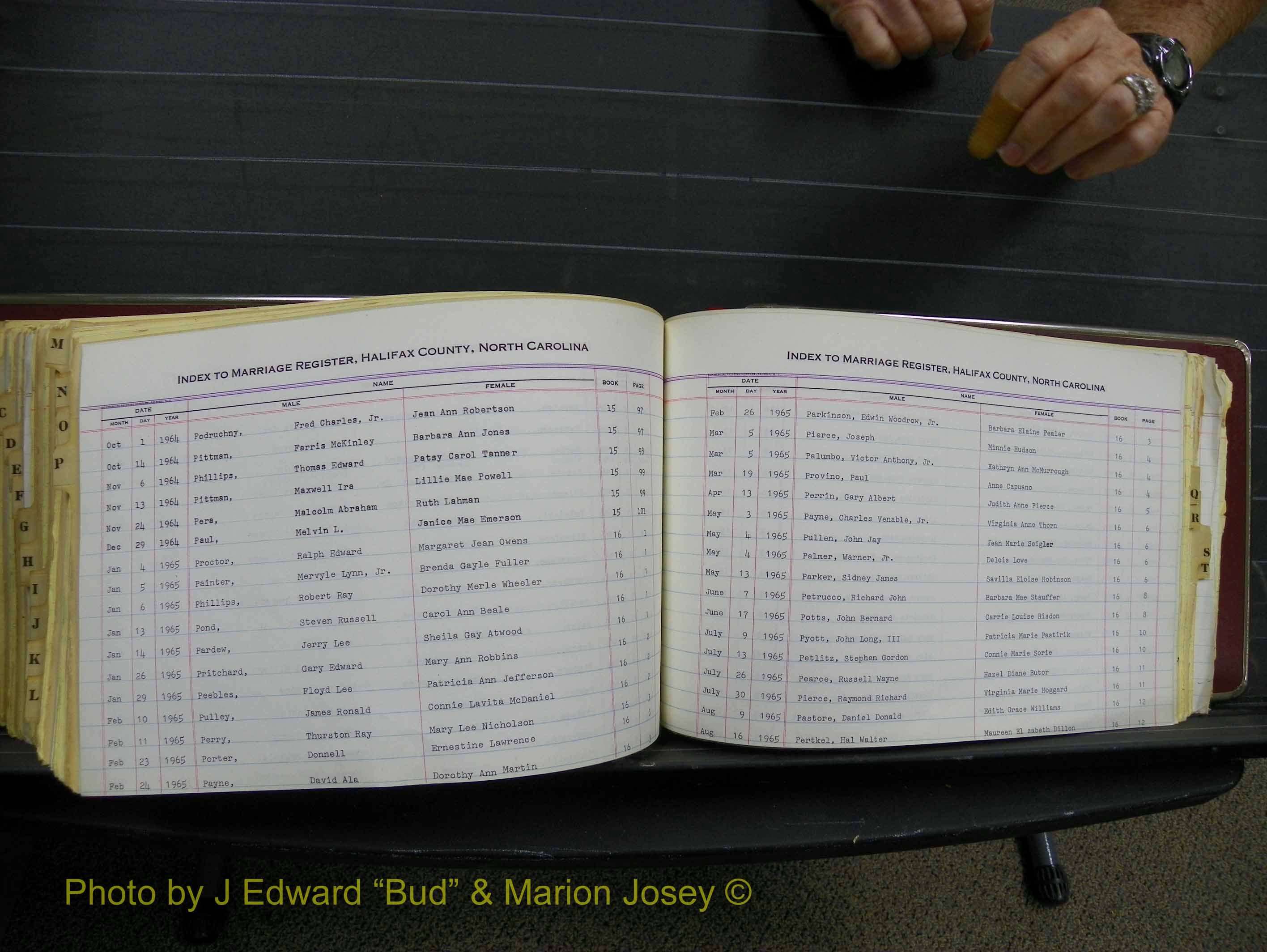 Halifax Marriage Index, 1963-1979 Index P04.JPG