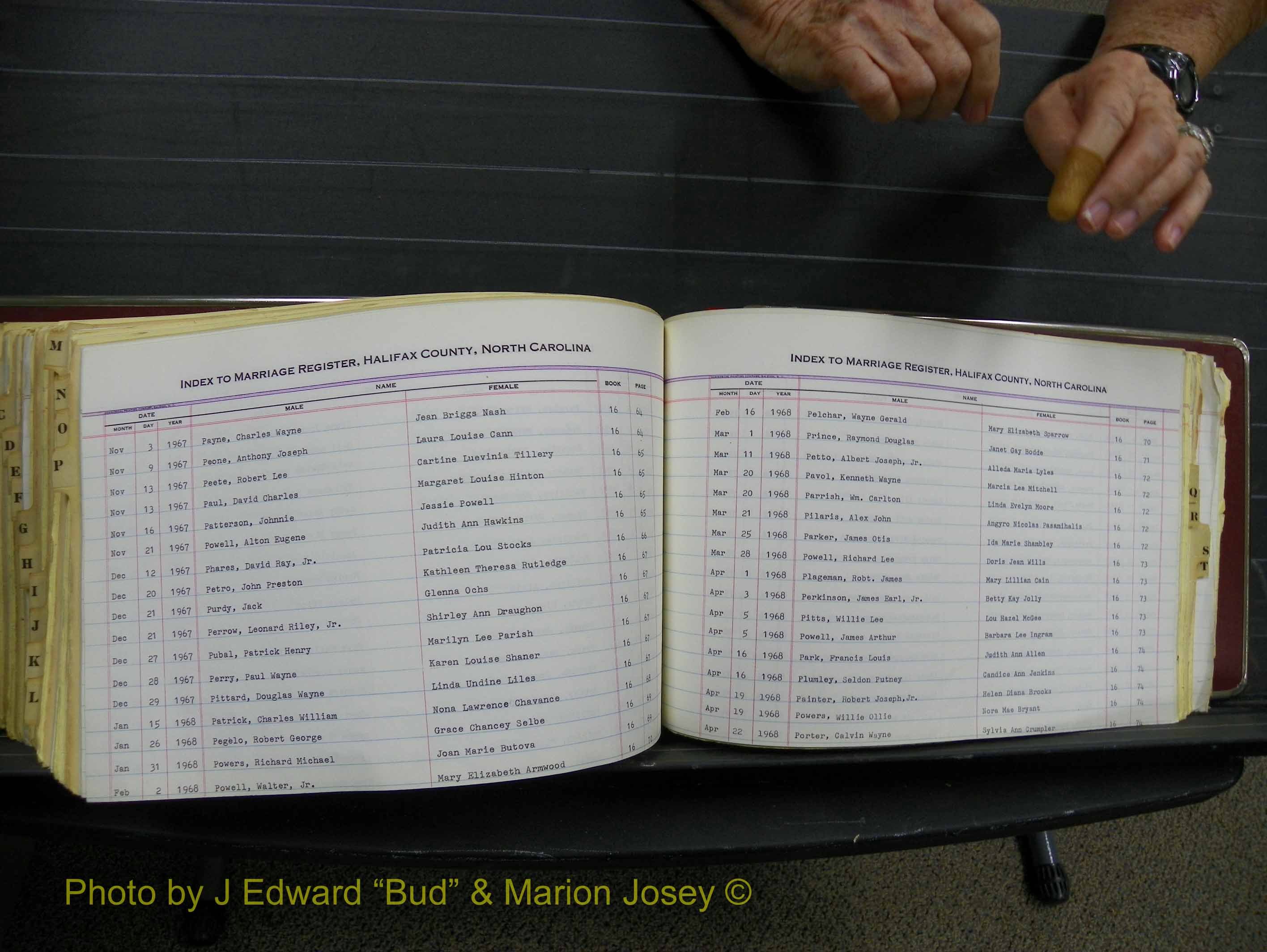 Halifax Marriage Index, 1963-1979 Index P09.JPG