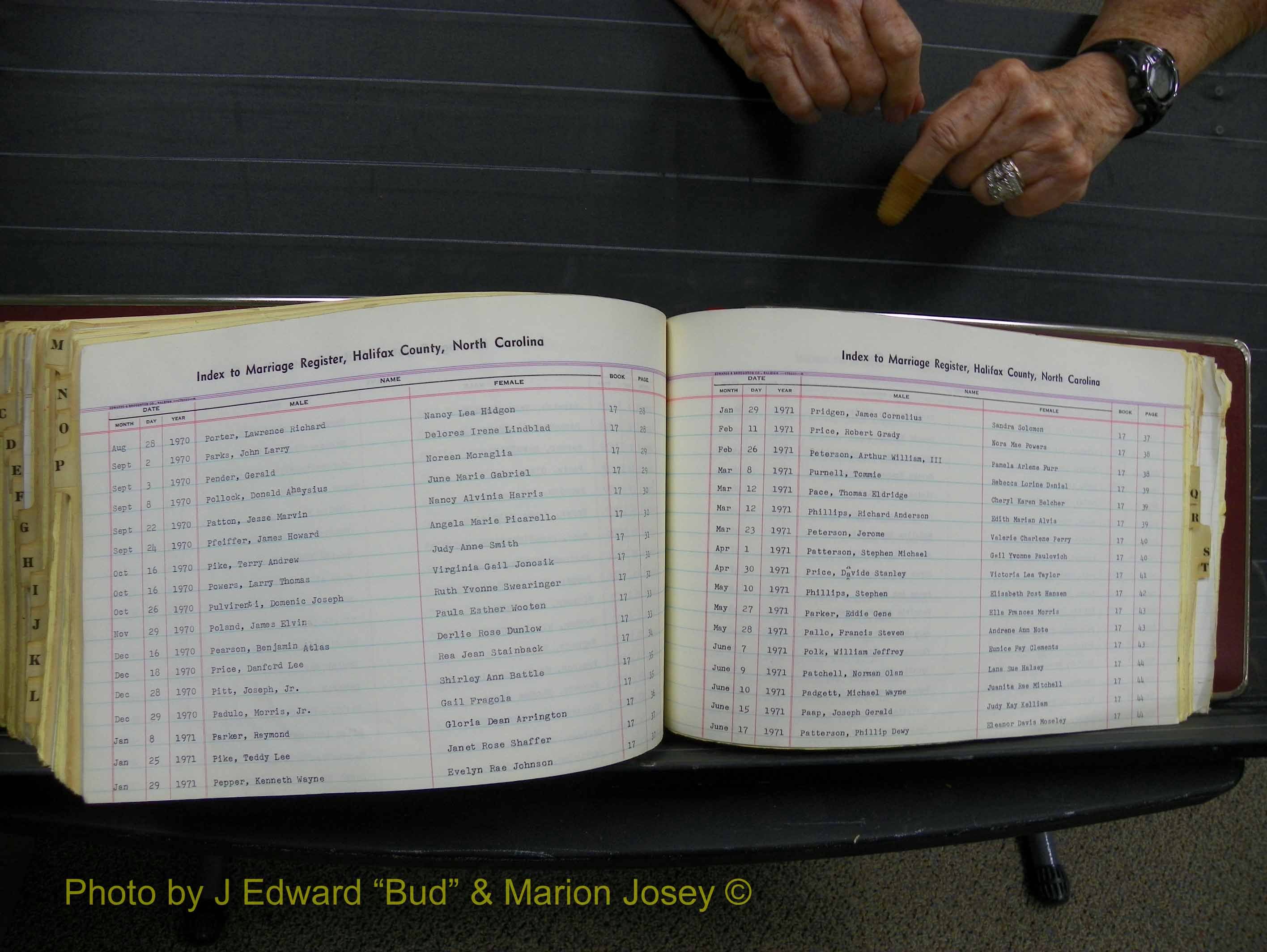 Halifax Marriage Index, 1963-1979 Index P14.JPG