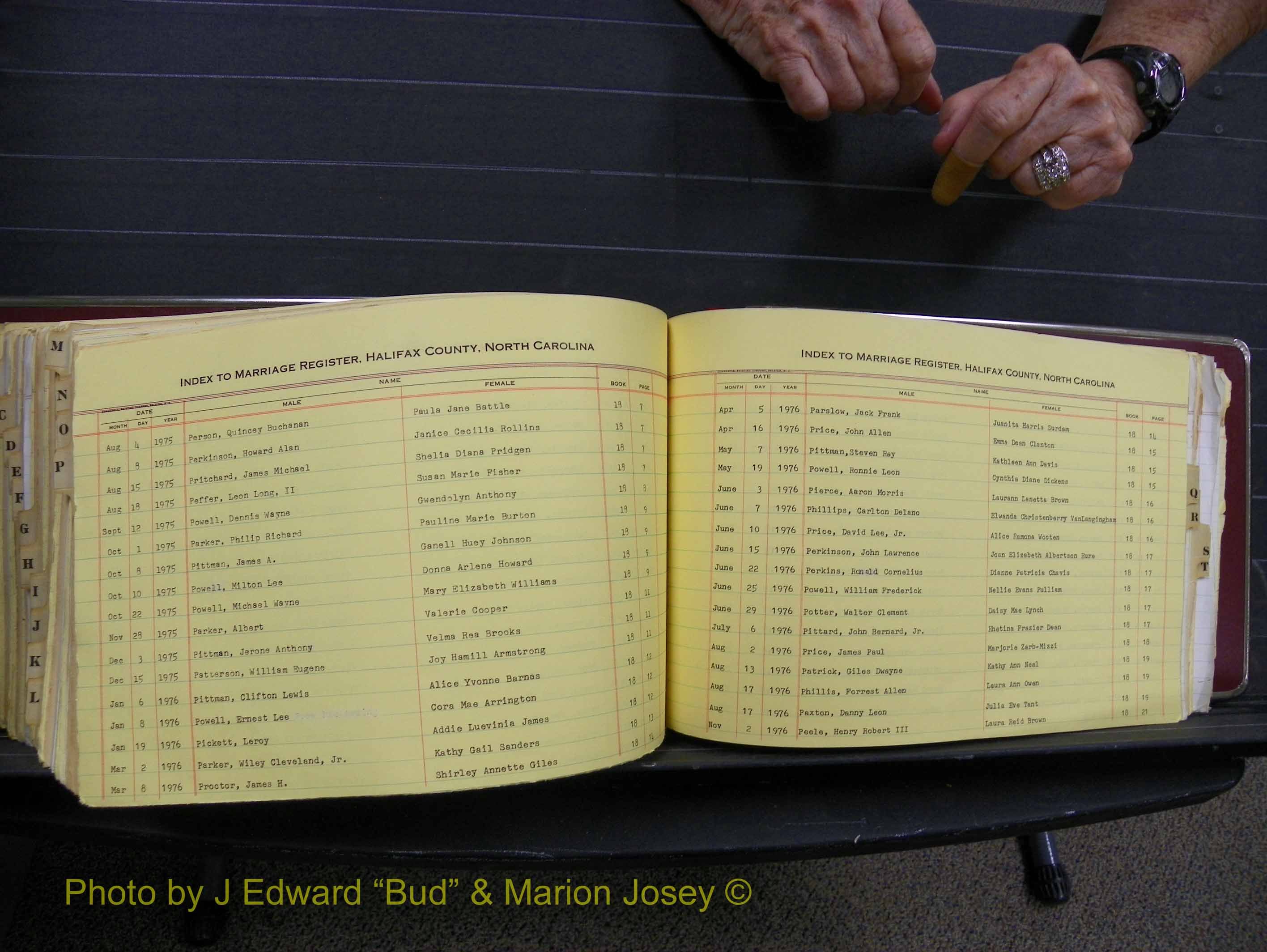 Halifax Marriage Index, 1963-1979 Index P20.JPG