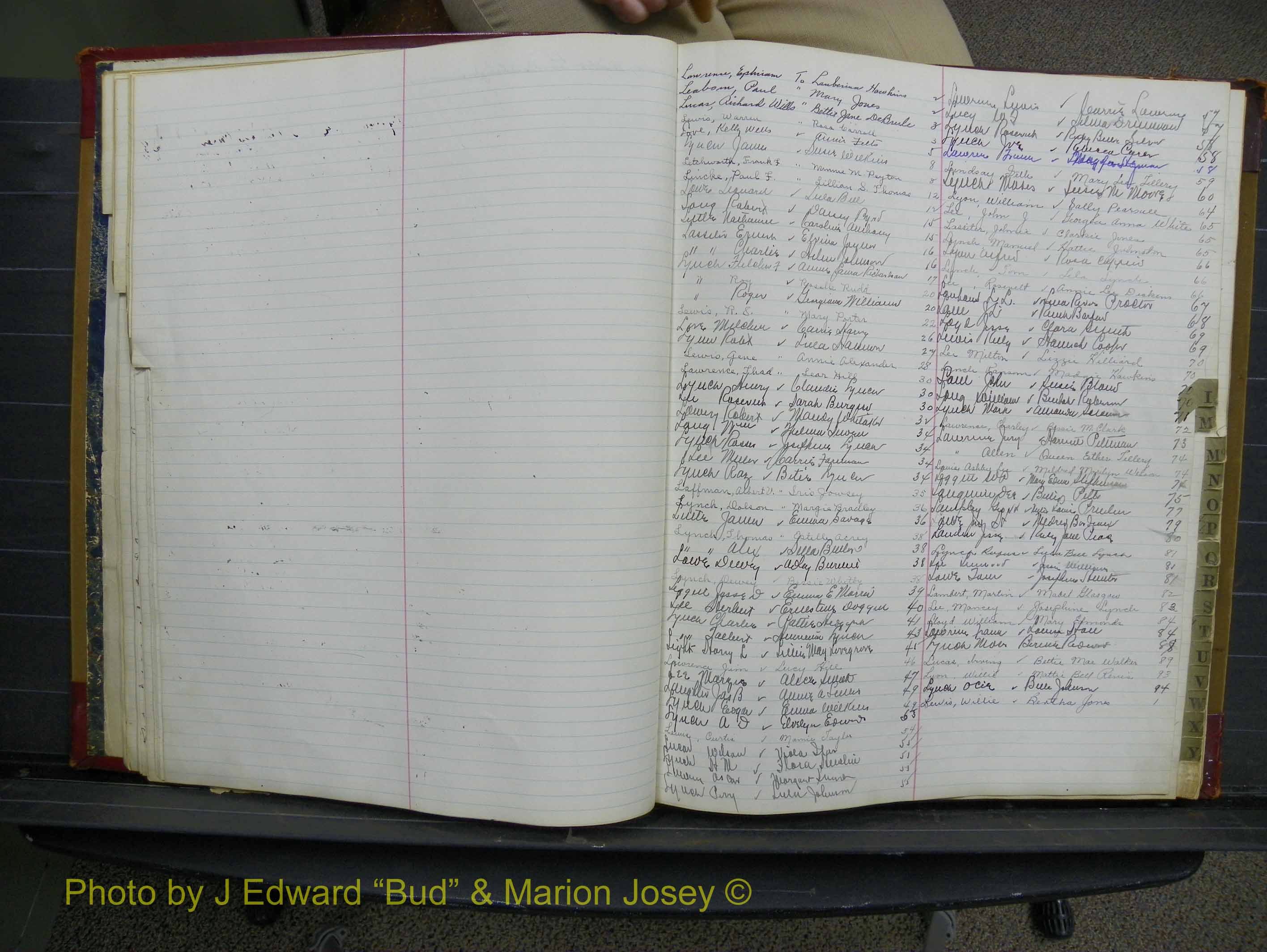 Halifax Marriage Book 10, 1923-1931 Index L2.JPG