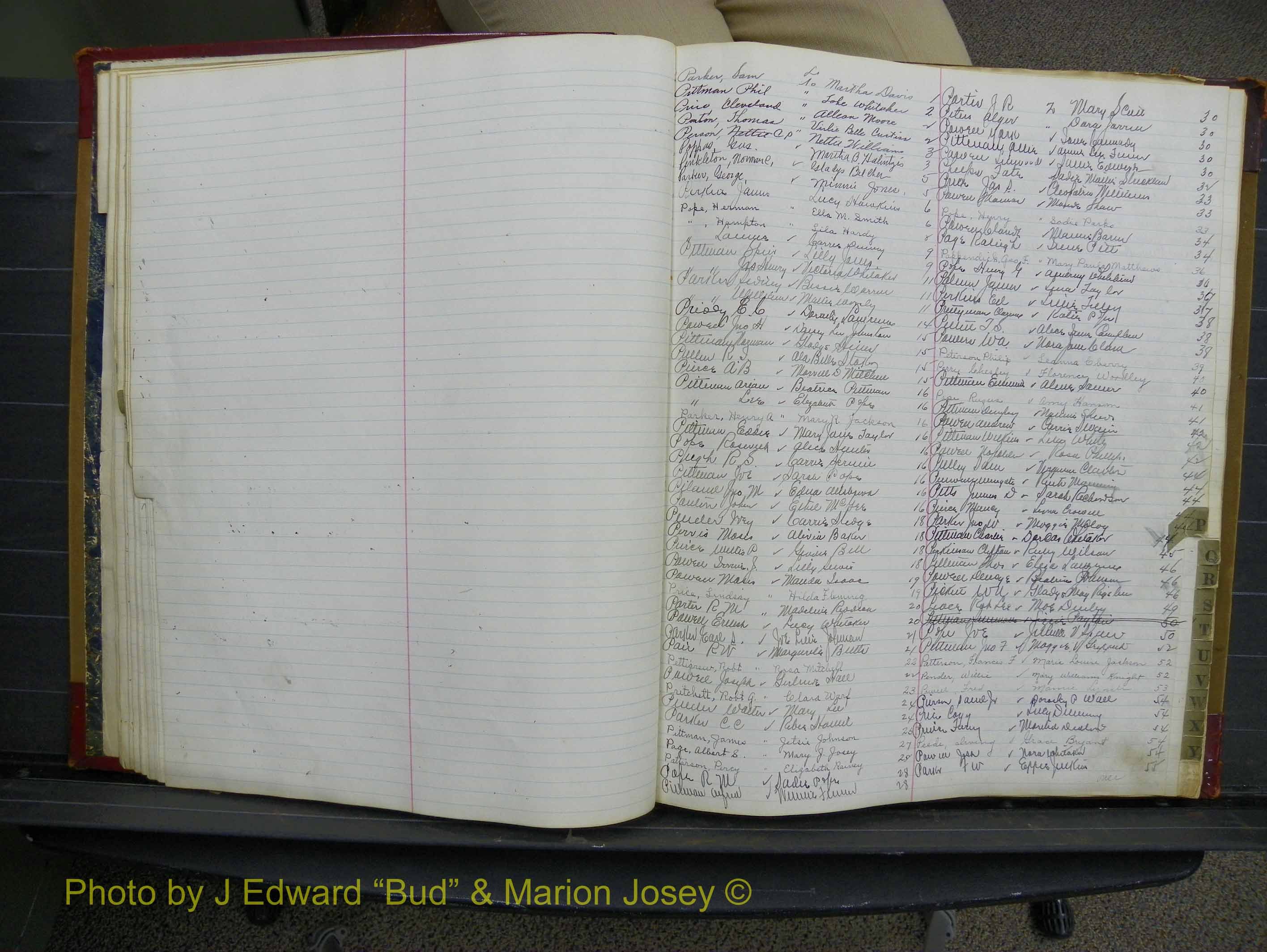 Halifax Marriage Book 10, 1923-1931 Index P1.JPG
