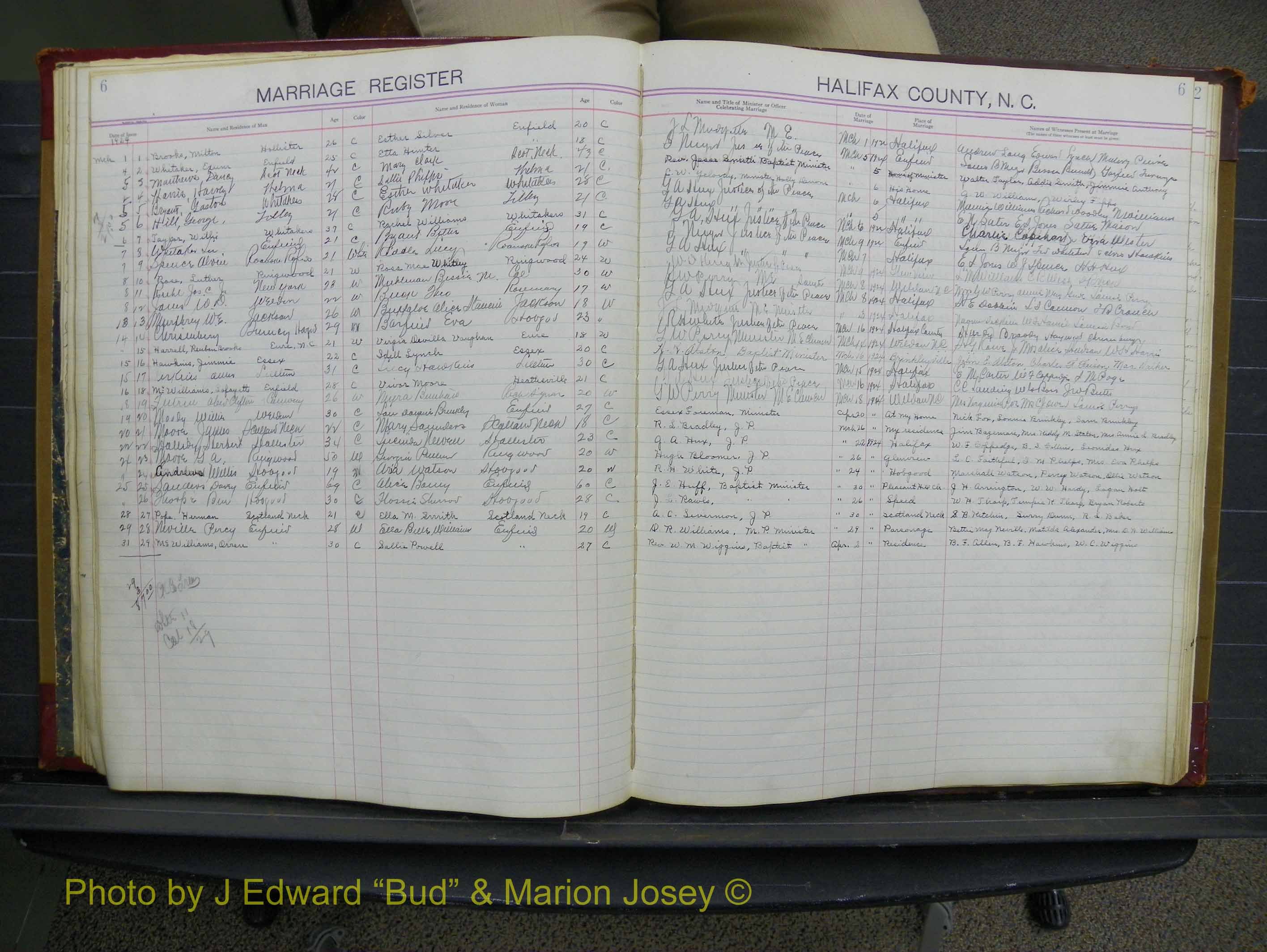 Halifax Marriage Book 10, 1923-1931 P 006.JPG