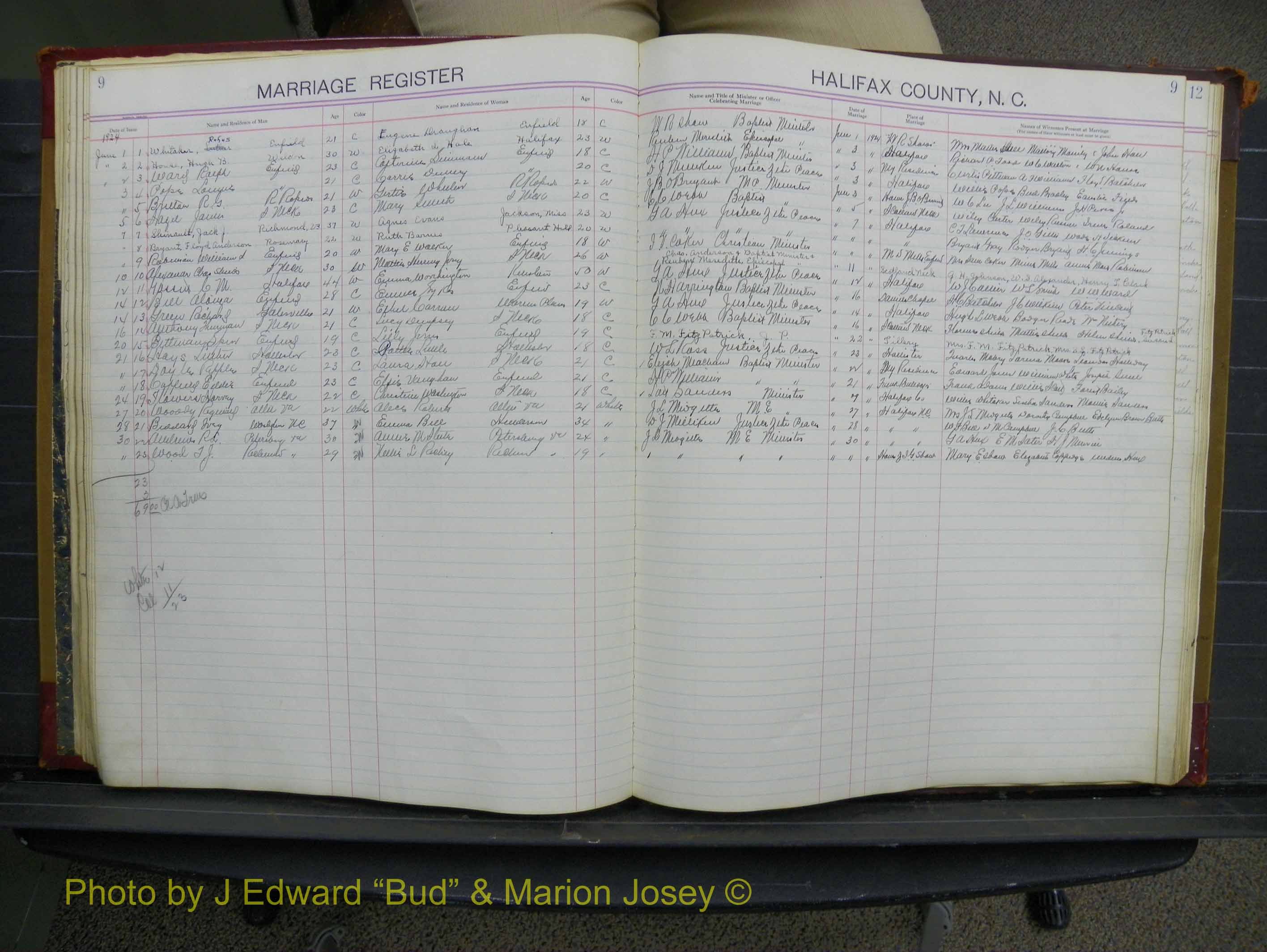 Halifax Marriage Book 10, 1923-1931 P 009.JPG