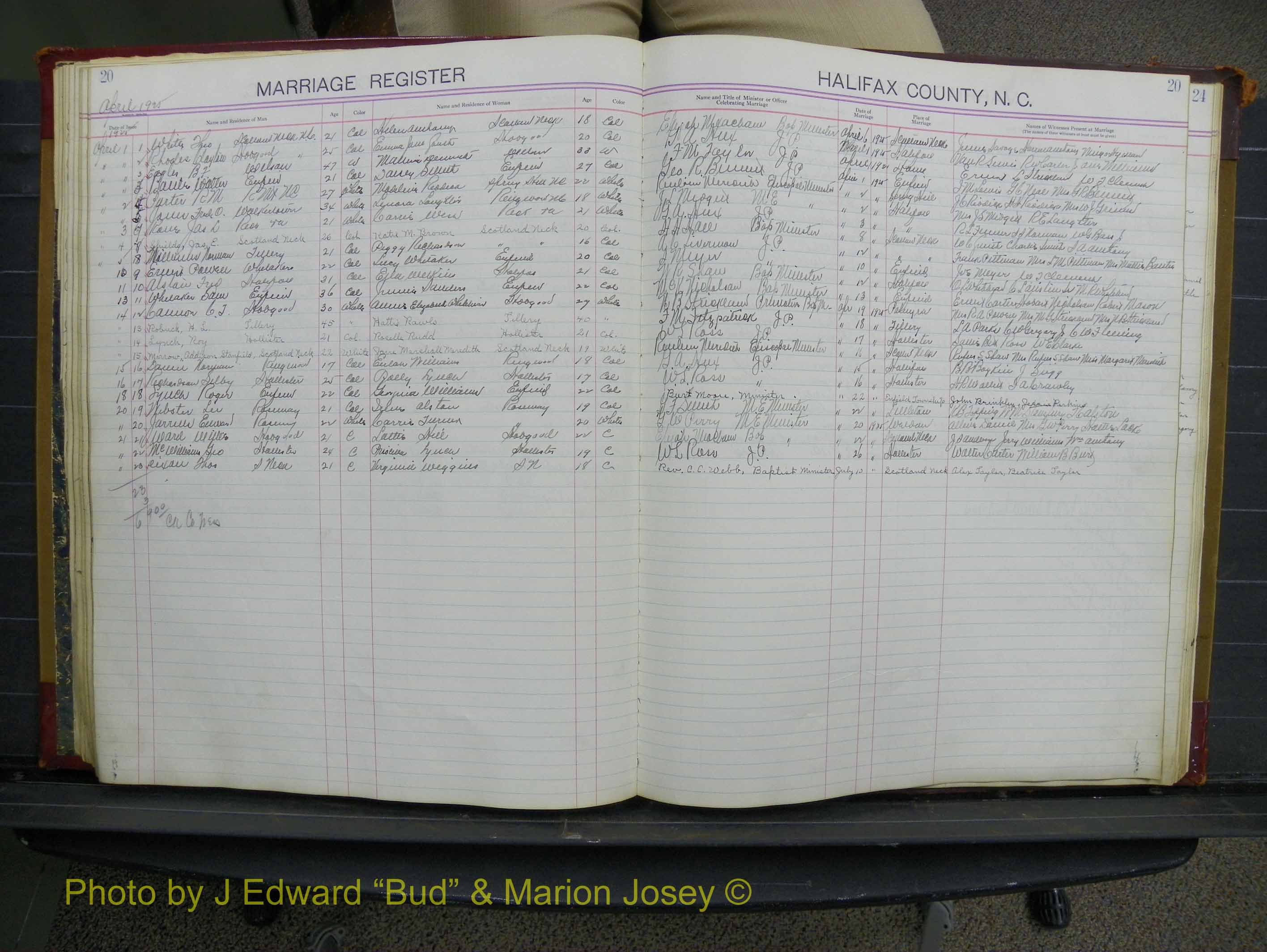 Halifax Marriage Book 10, 1923-1931 P 020.JPG