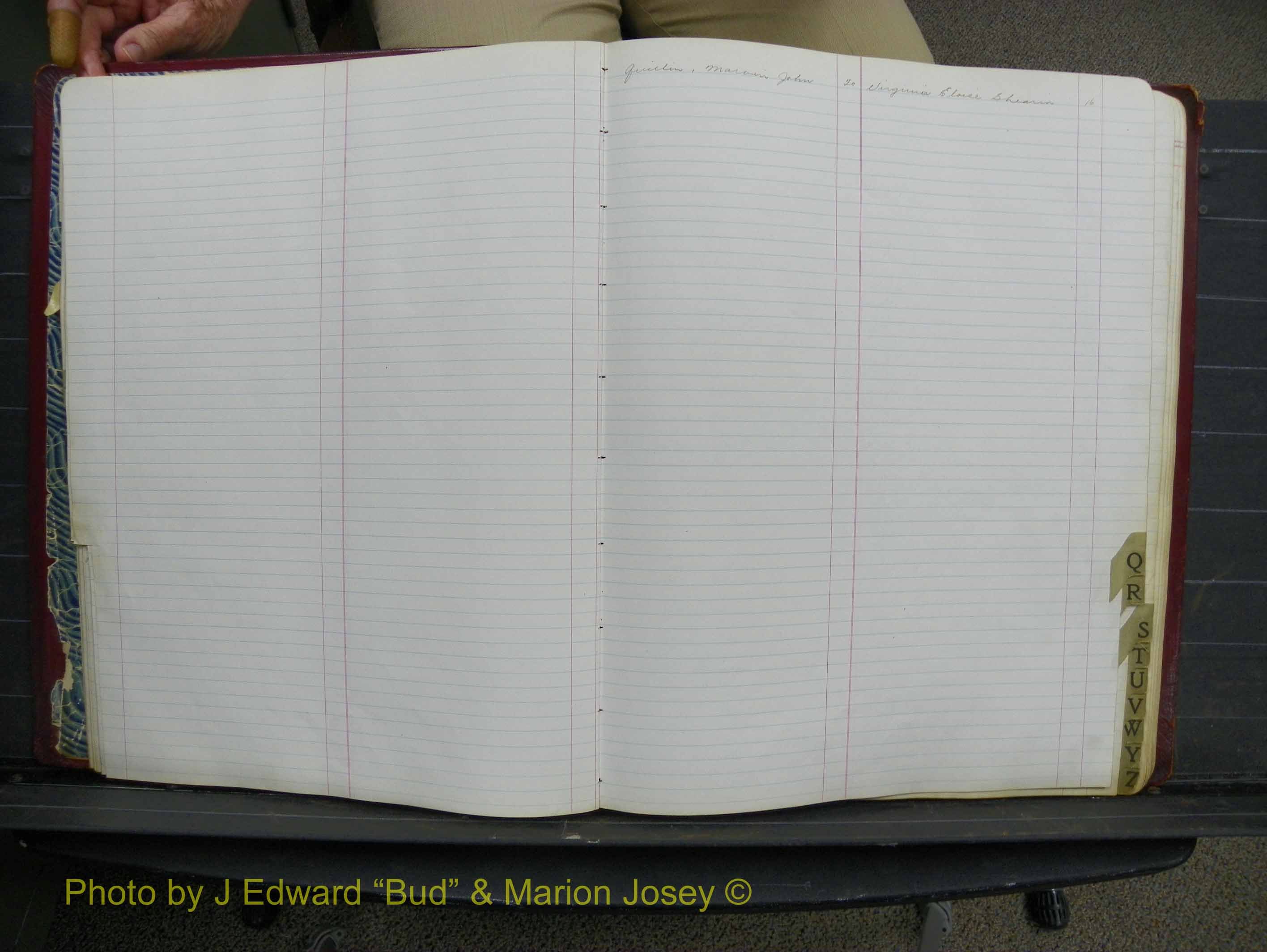 Halifax Marriage Book 11, 1931-1938 Index Q.JPG