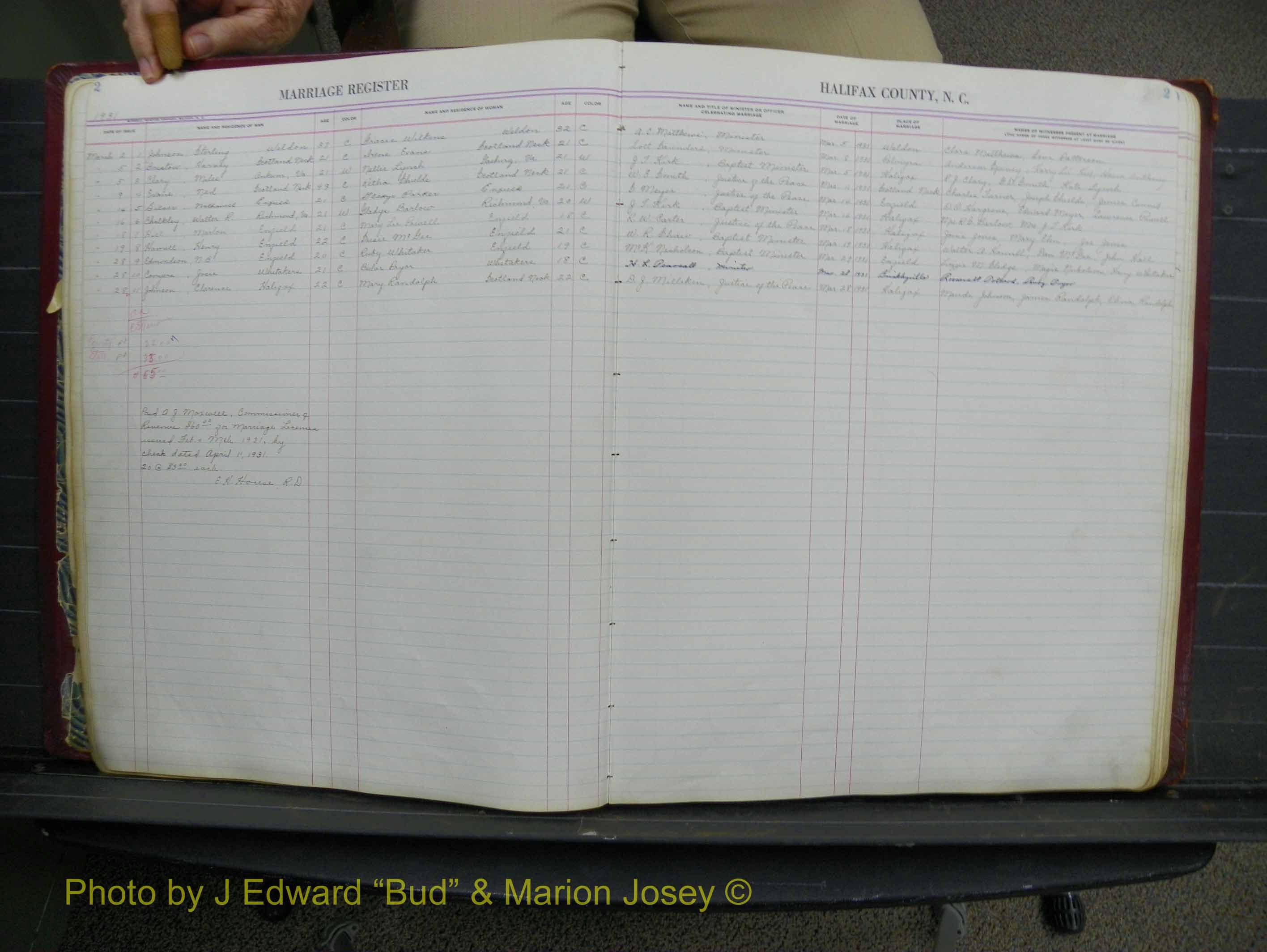 Halifax Marriage Book 11, 1931-1938 P 002.JPG