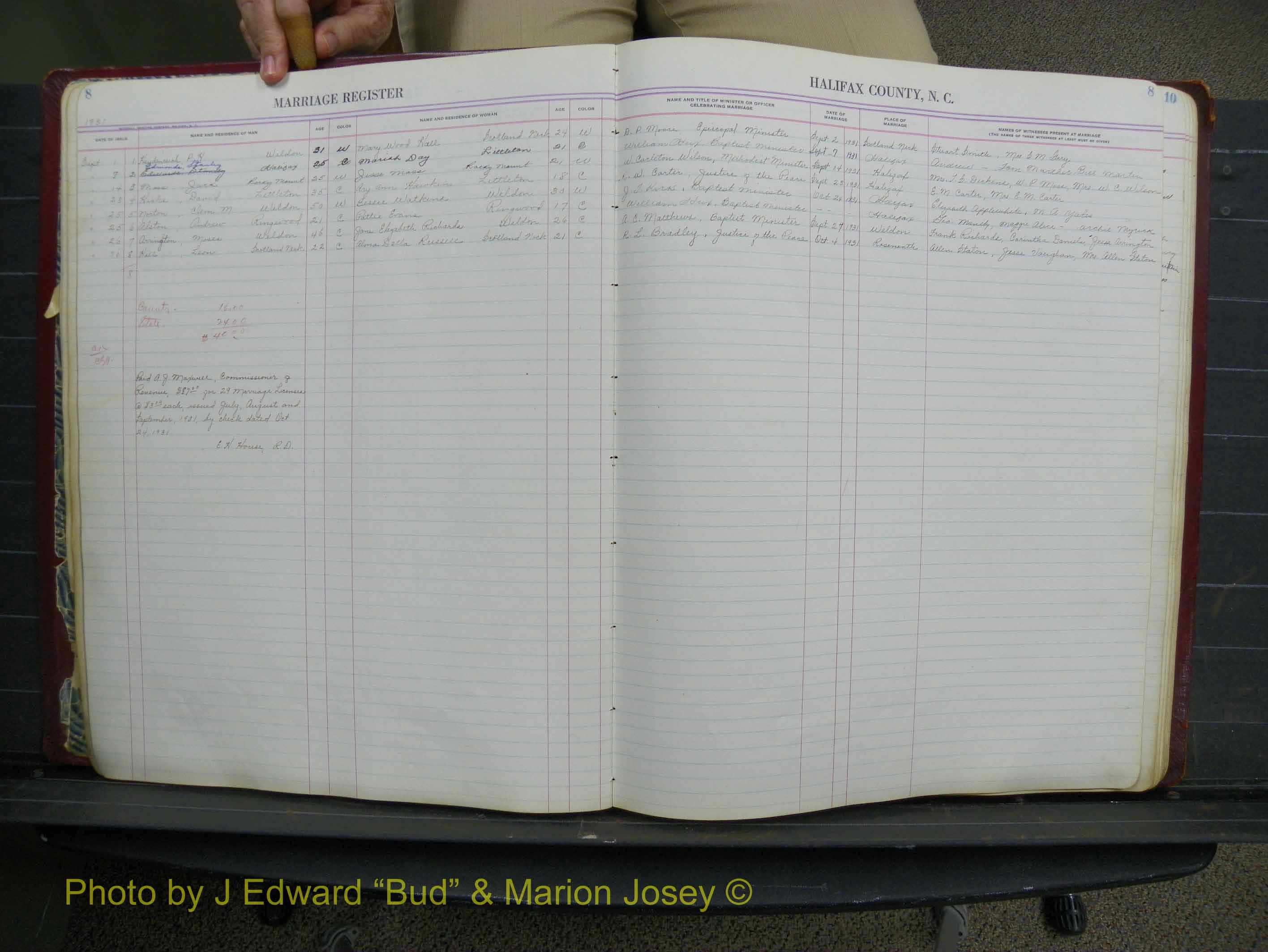 Halifax Marriage Book 11, 1931-1938 P 008.JPG