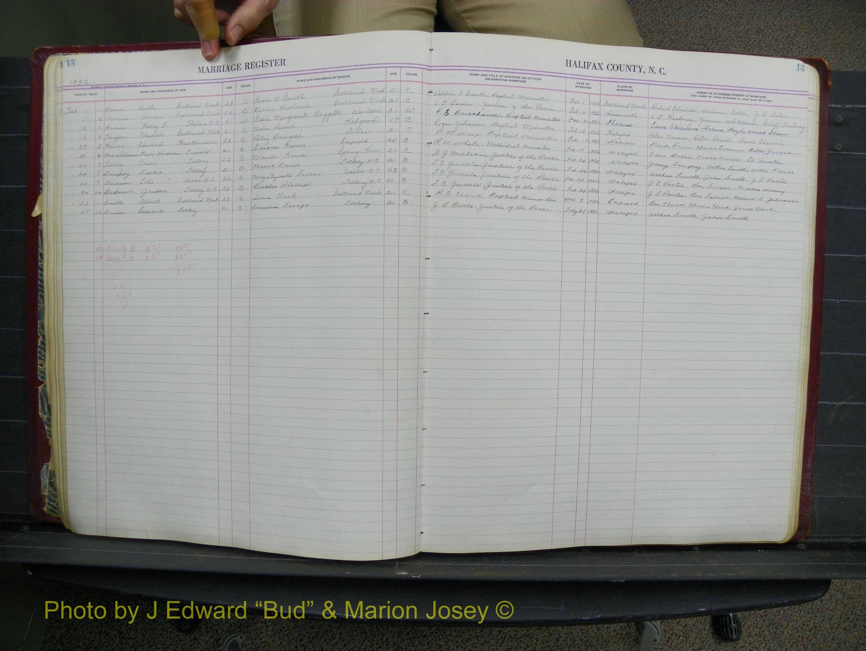 Halifax Marriage Book 11, 1931-1938 P 013.JPG