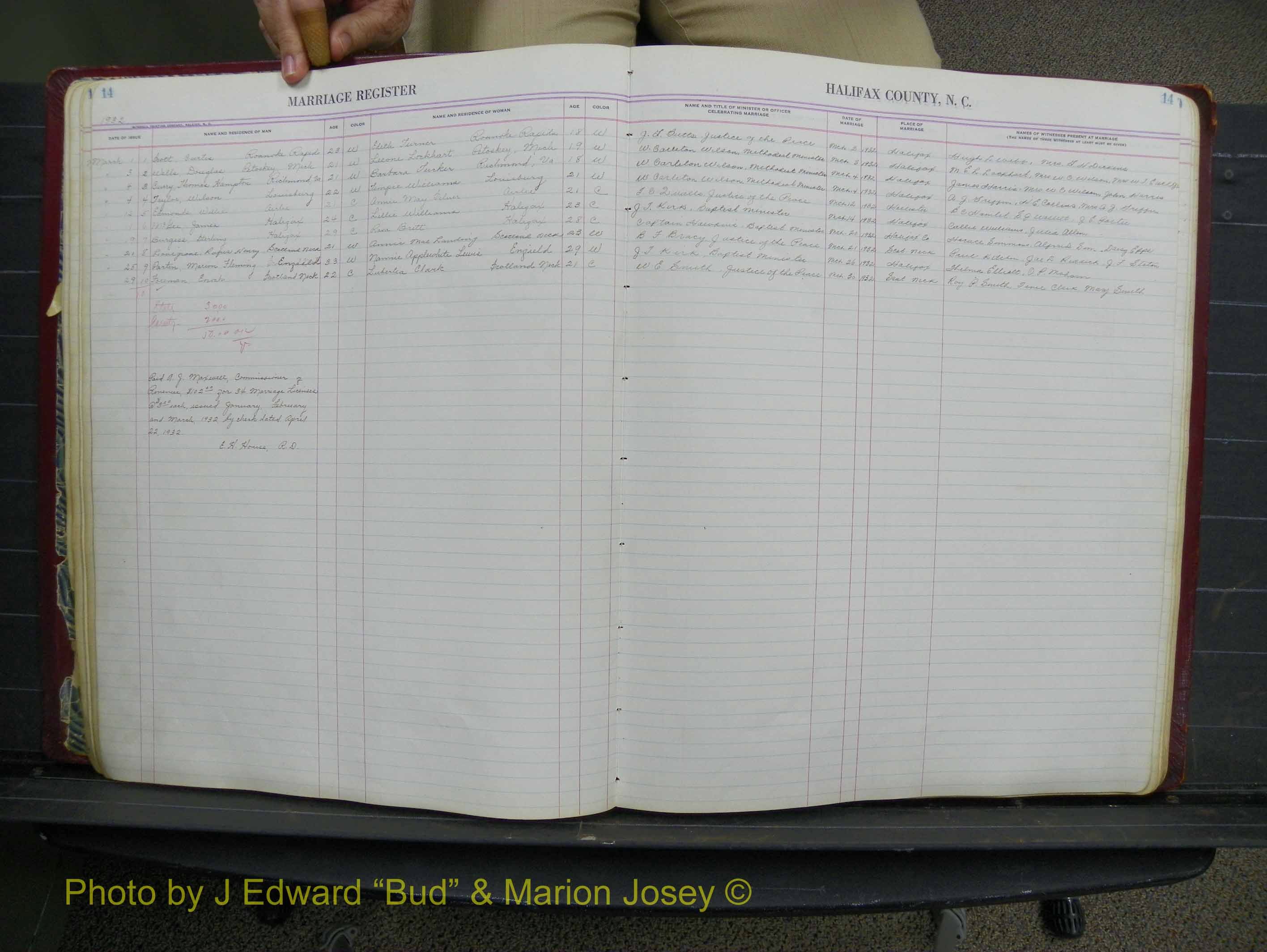 Halifax Marriage Book 11, 1931-1938 P 014.JPG