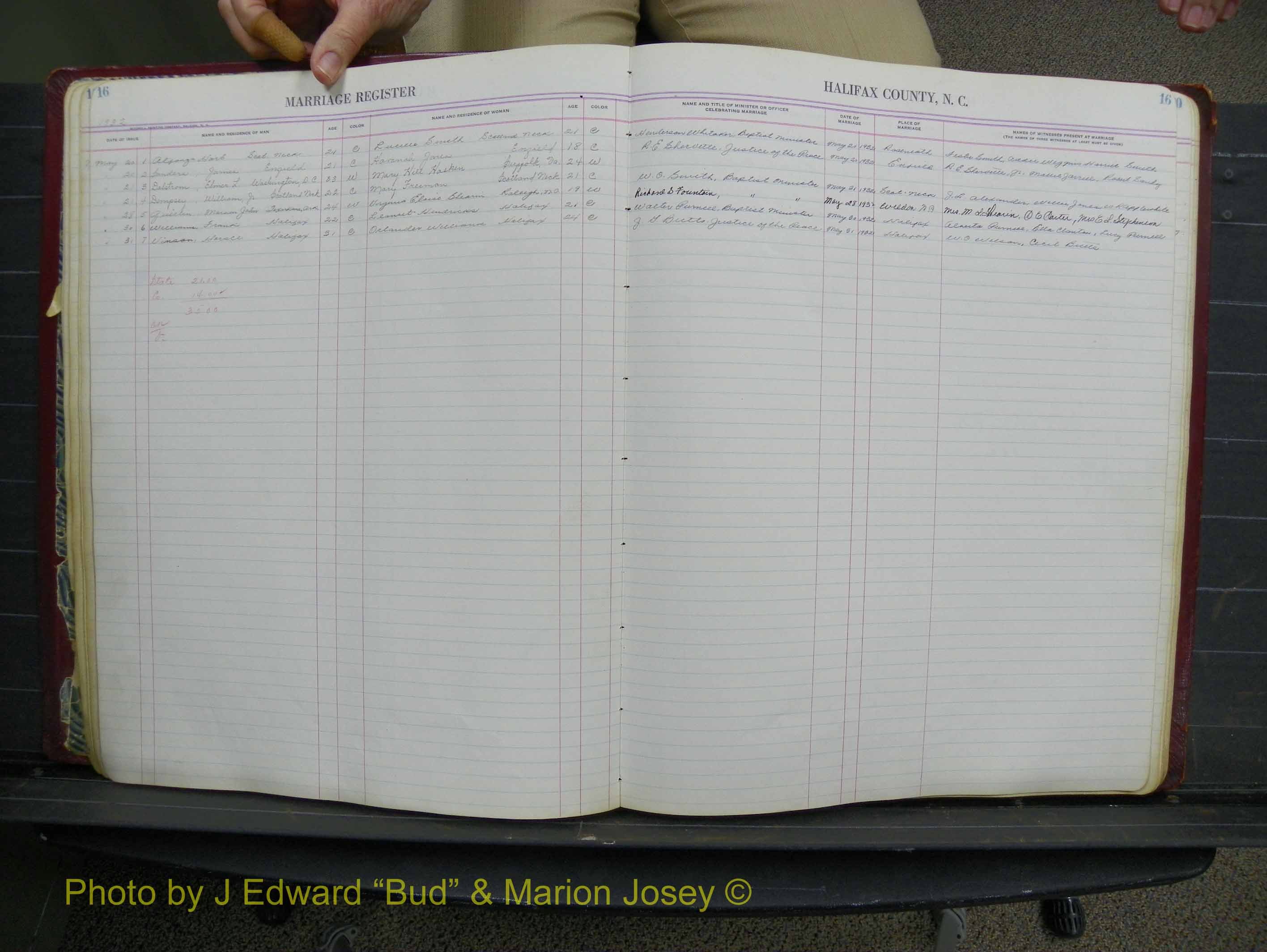 Halifax Marriage Book 11, 1931-1938 P 016.JPG