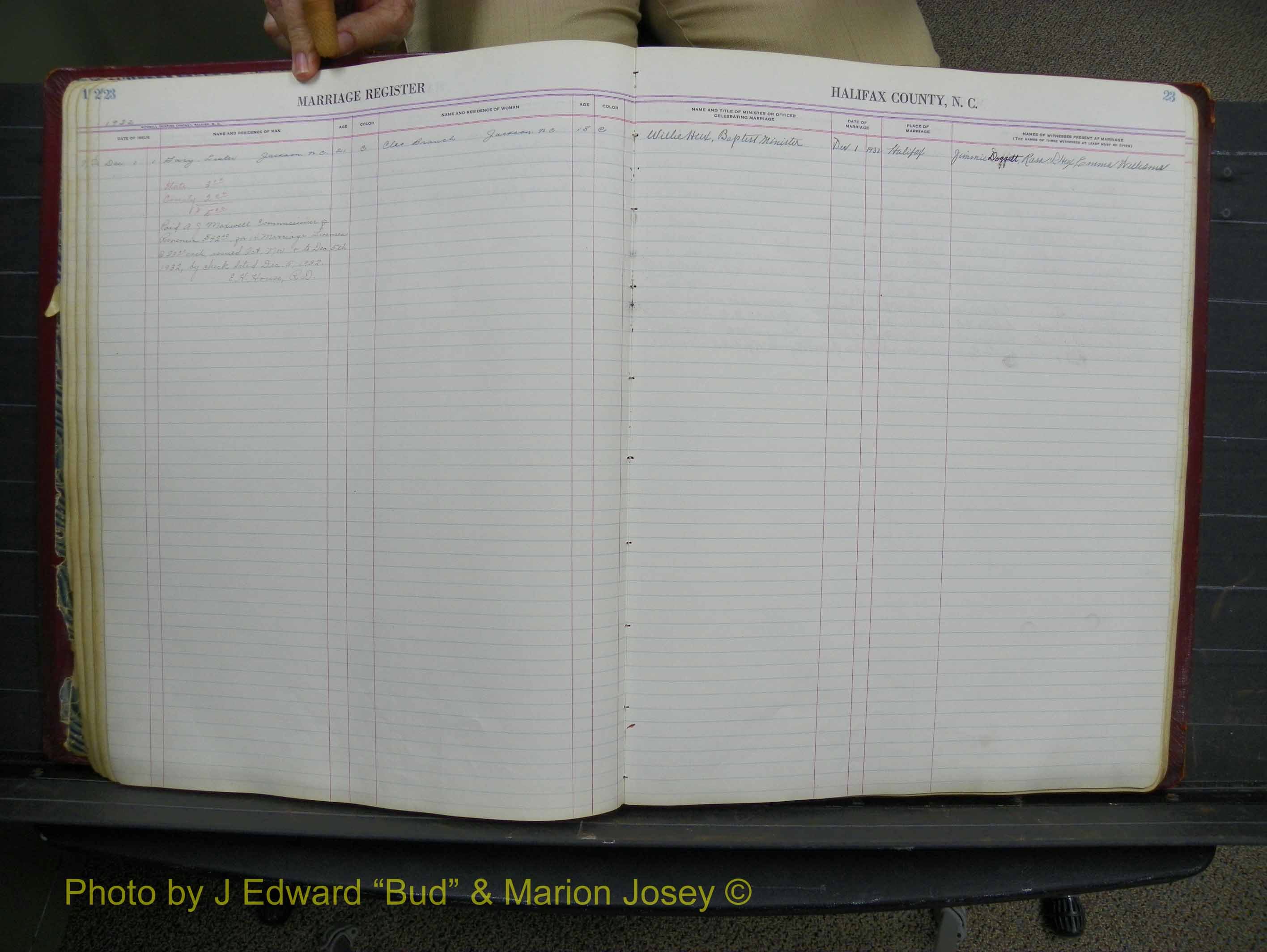Halifax Marriage Book 11, 1931-1938 P 023.JPG