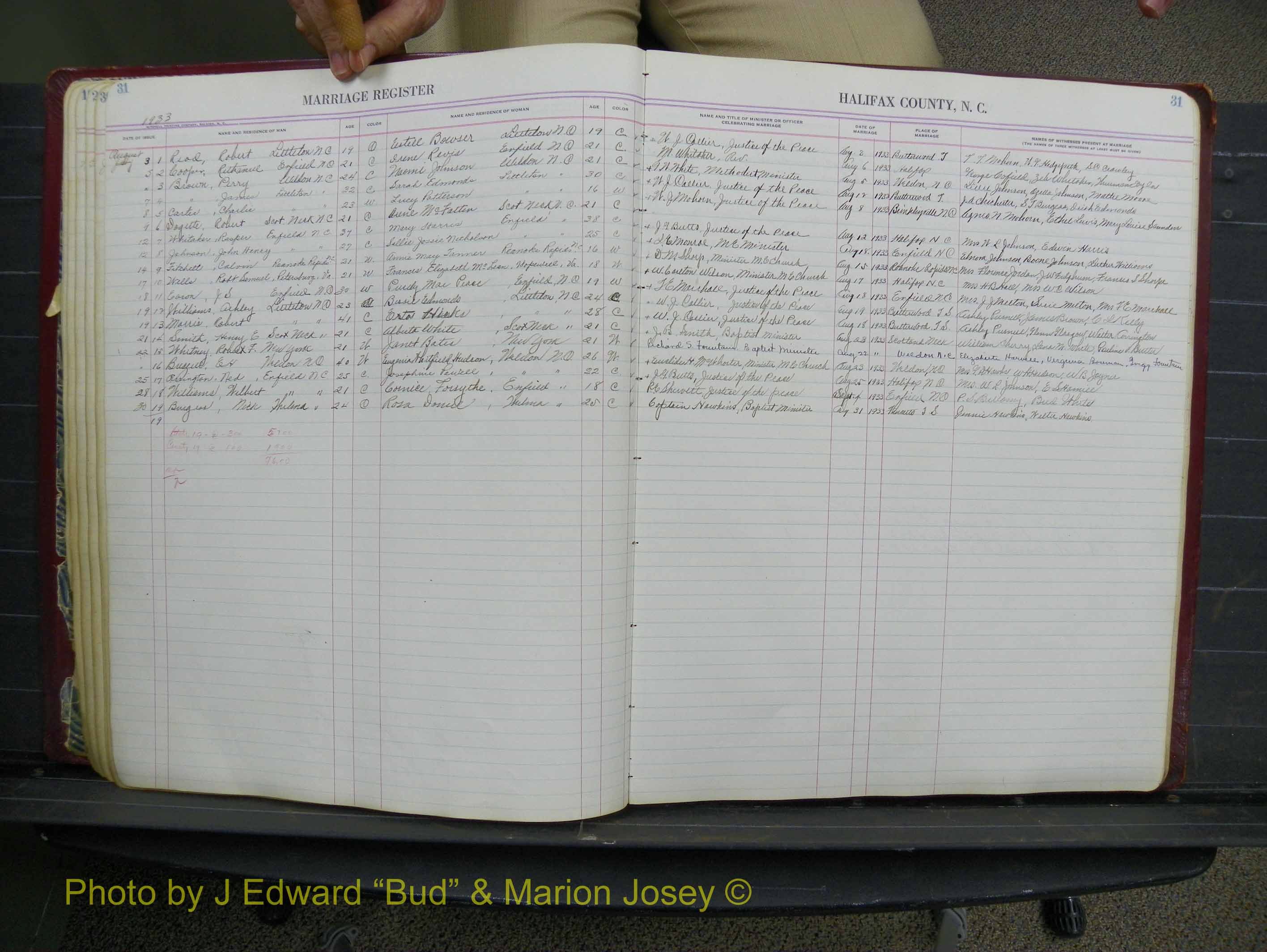 Halifax Marriage Book 11, 1931-1938 P 031.JPG