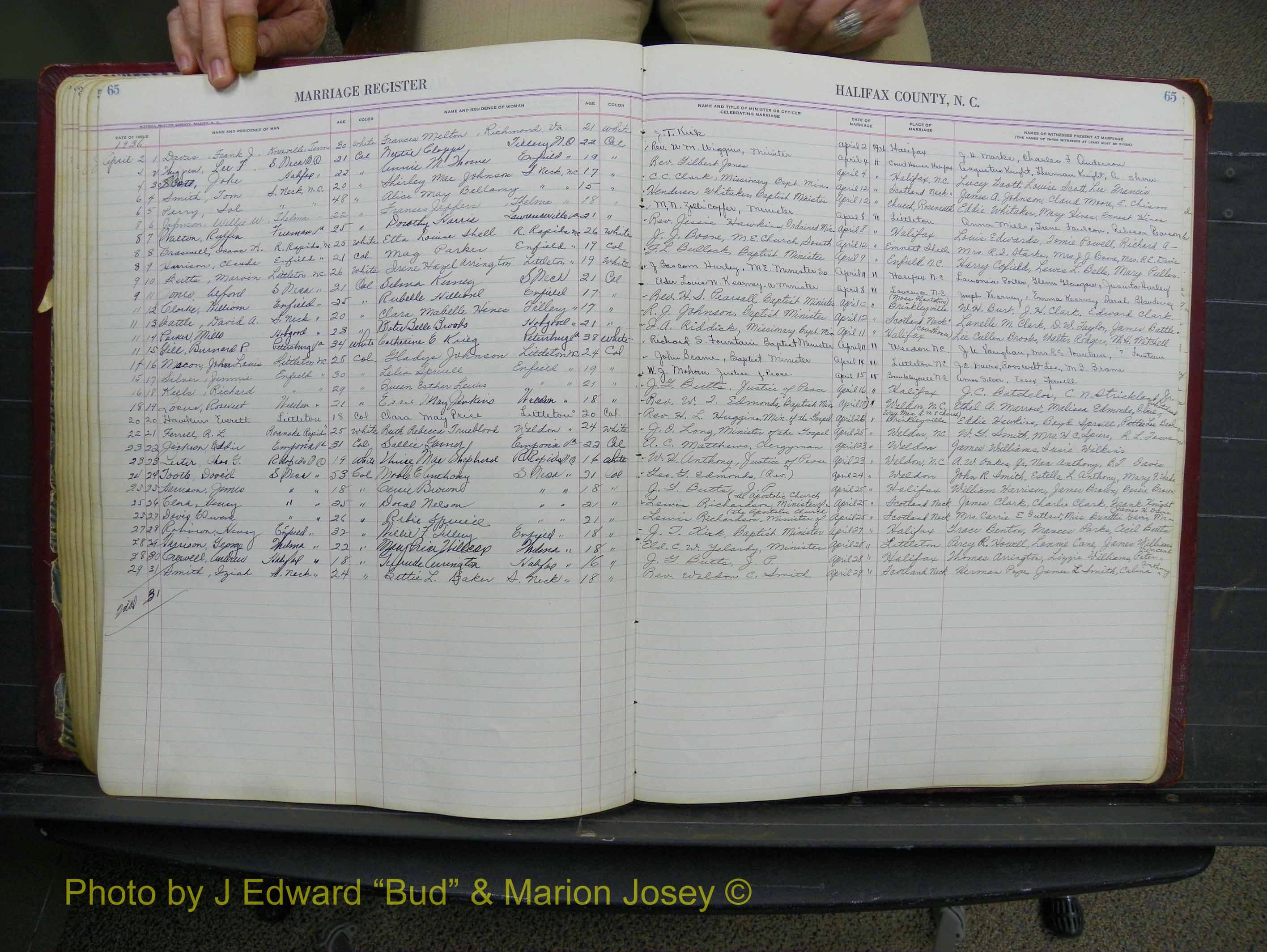 Halifax Marriage Book 11, 1931-1938 P 065.JPG