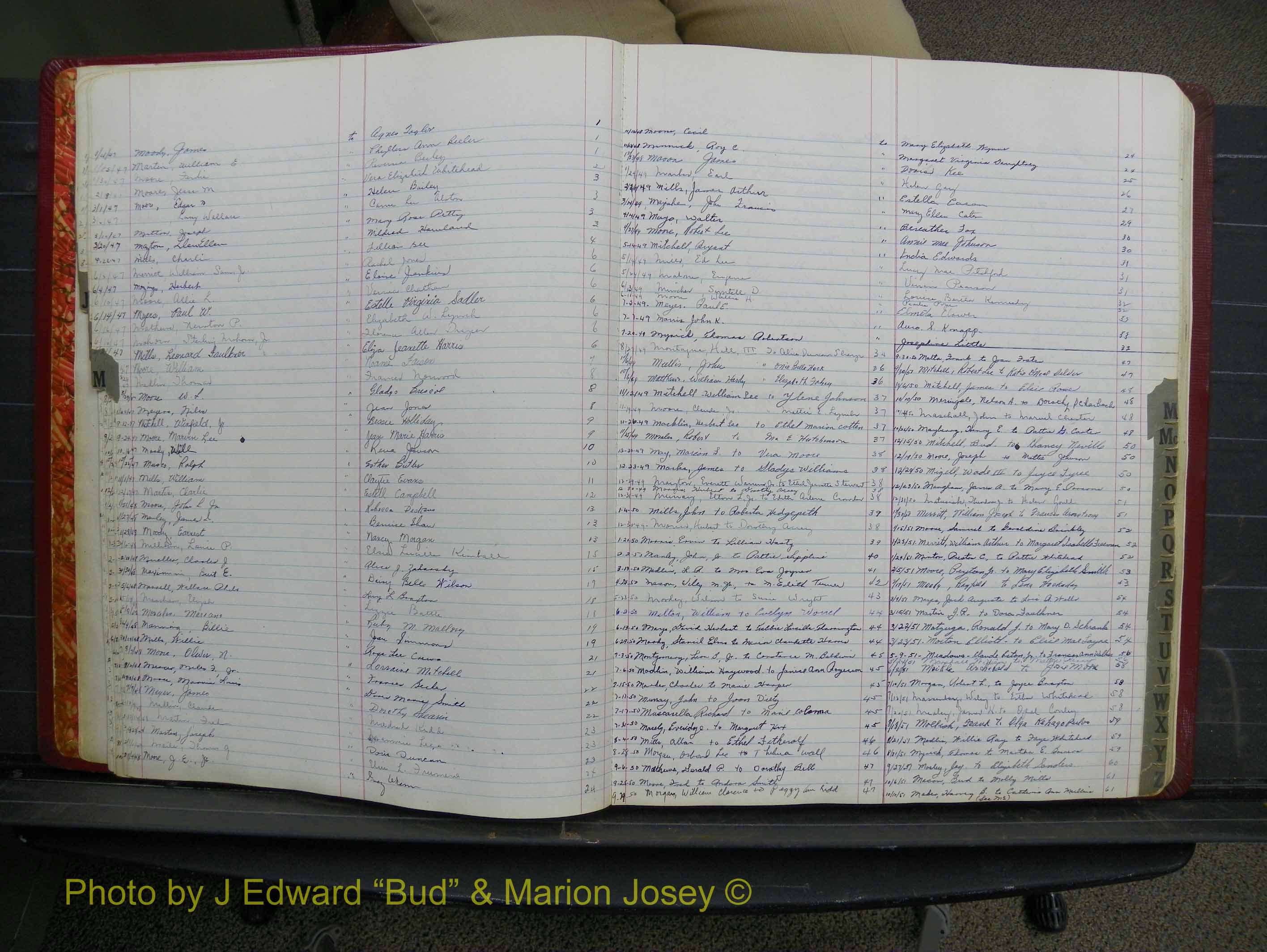 Halifax Marriage Book 12, 1939-1946 Index M.JPG