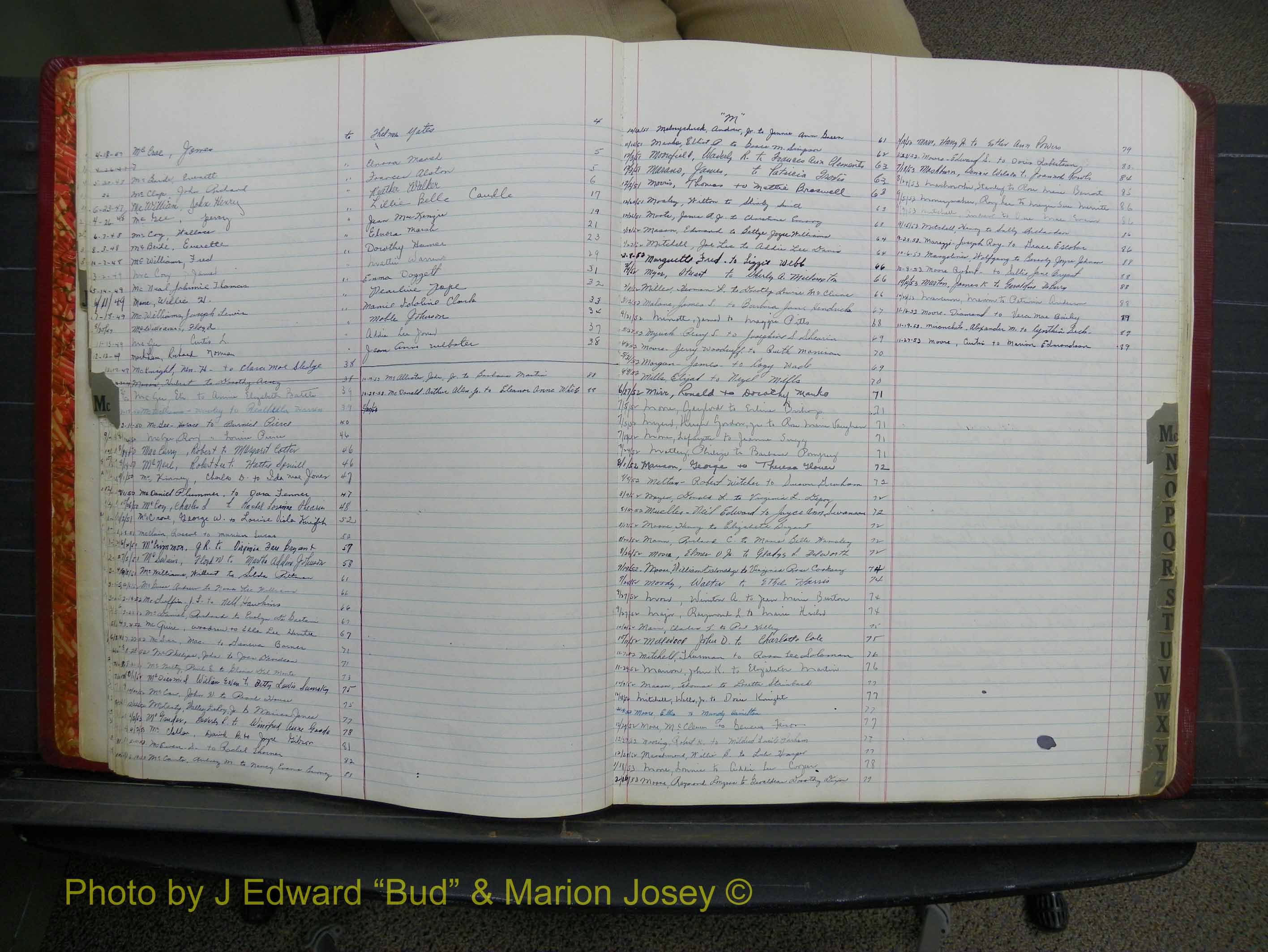 Halifax Marriage Book 12, 1939-1946 Index M2 & Mc.JPG