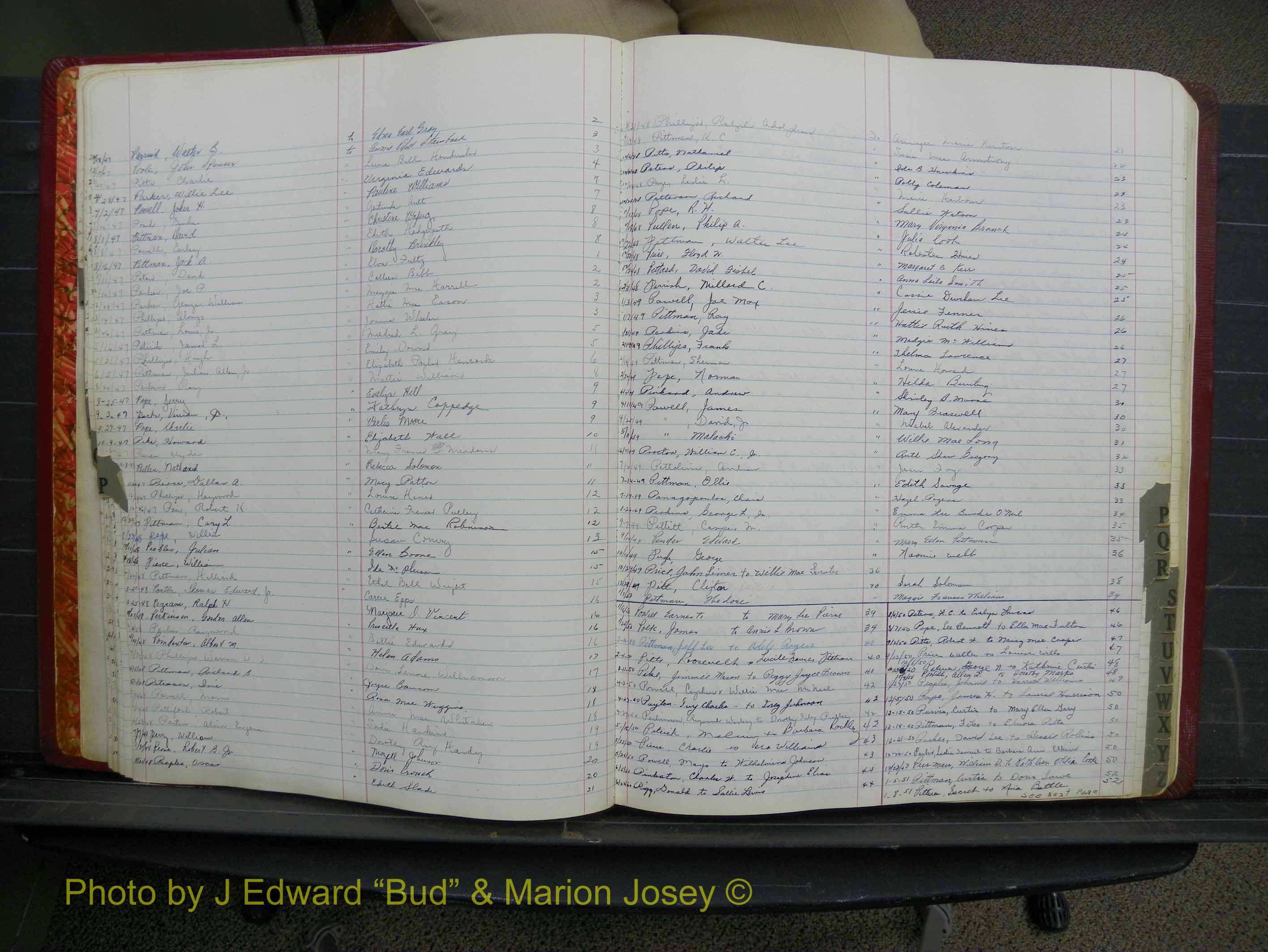 Halifax Marriage Book 12, 1939-1946 Index P.JPG