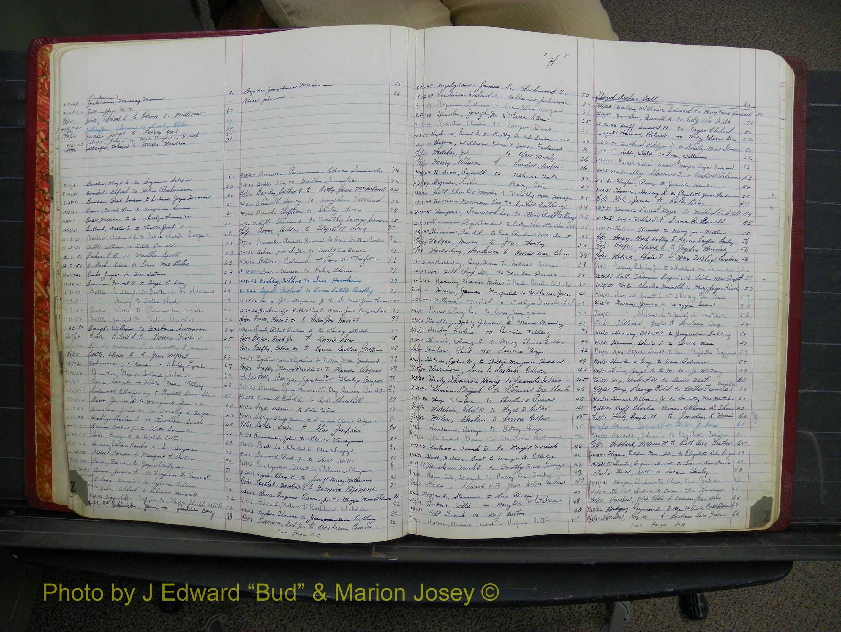 Halifax Marriage Book 12, 1939-1946 Index Z & B2 & H2.JPG