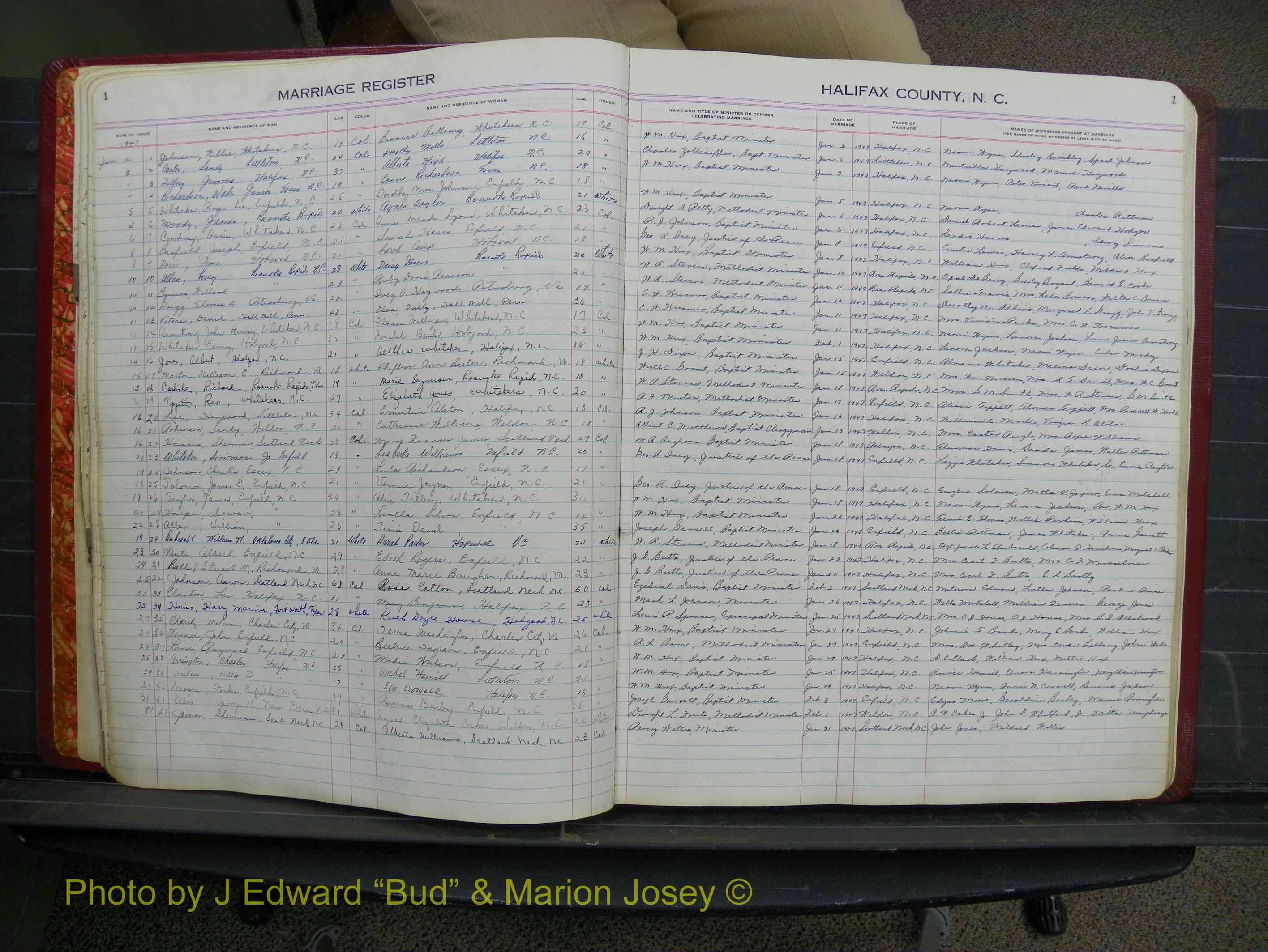 Halifax Marriage Book 12, 1939-1946 P 001.JPG