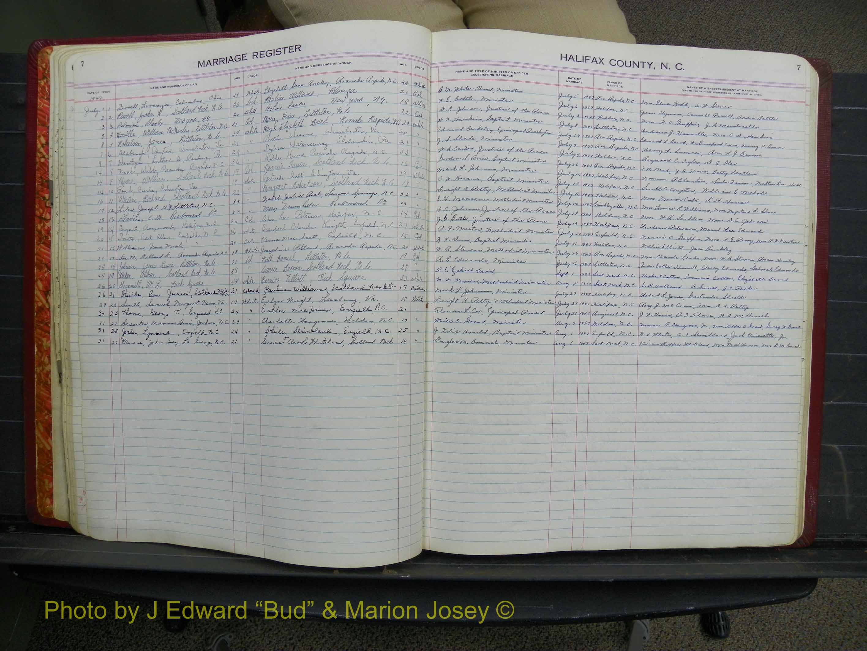 Halifax Marriage Book 12, 1939-1946 P 007.JPG