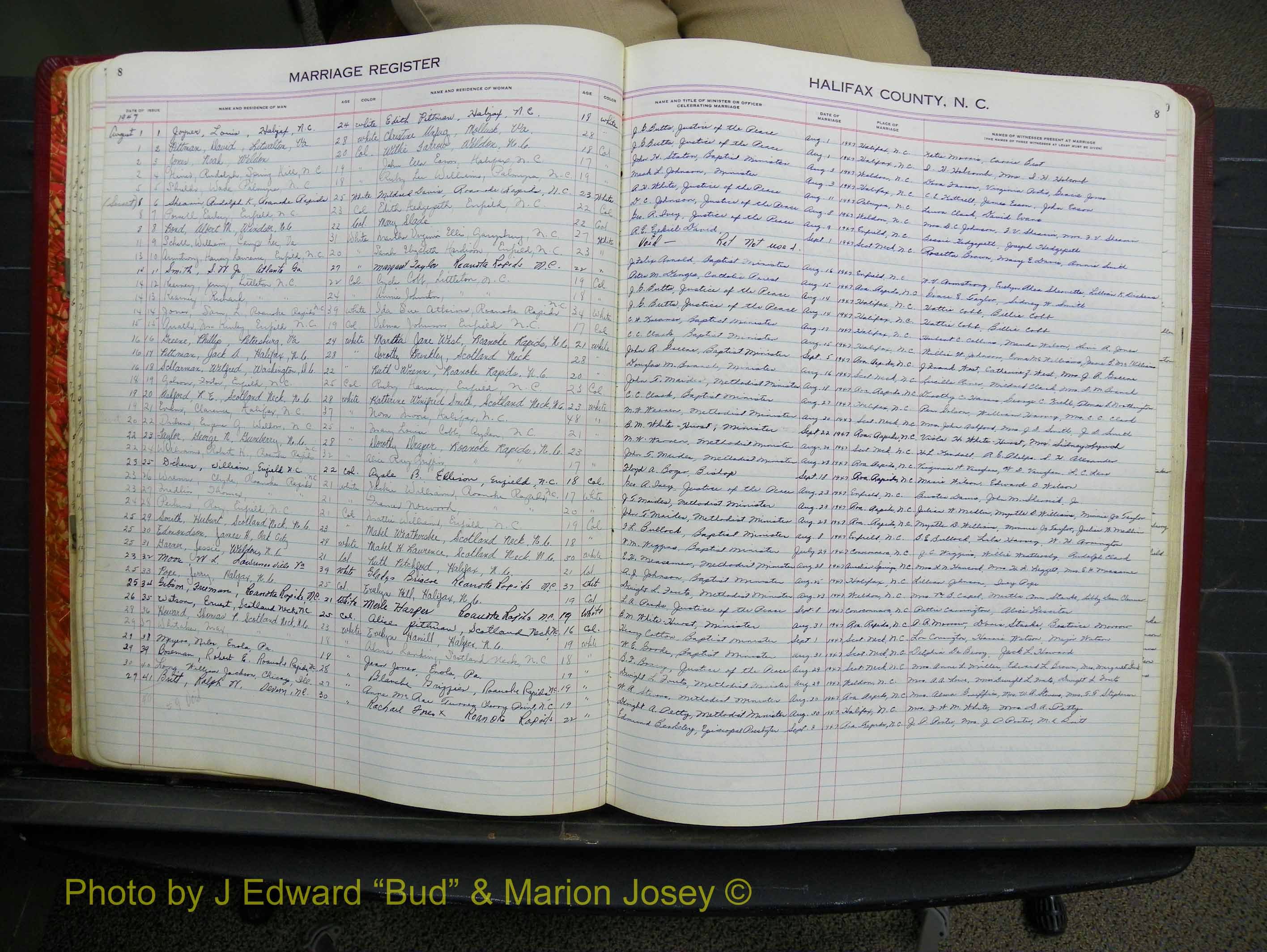 Halifax Marriage Book 12, 1939-1946 P 008.JPG