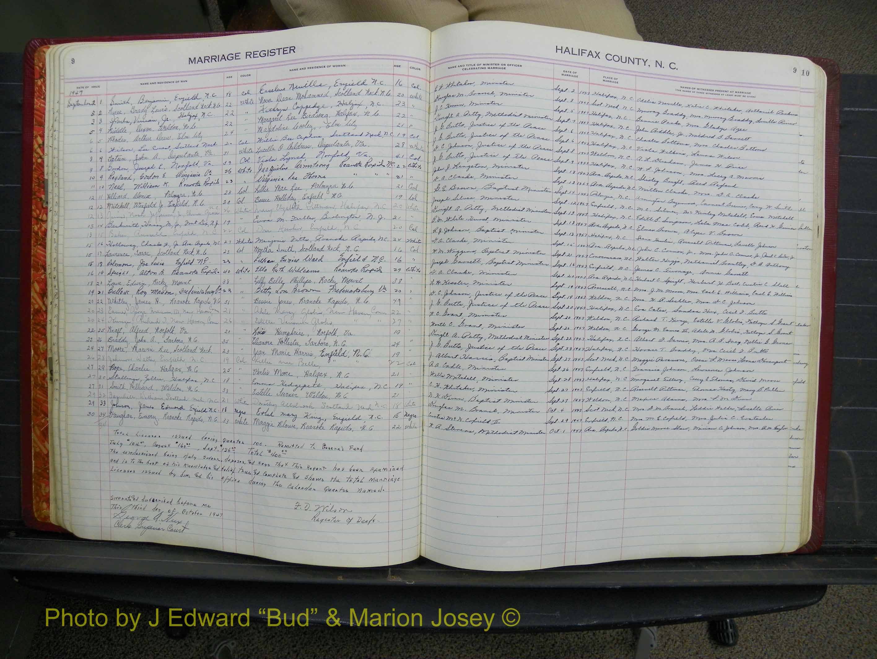 Halifax Marriage Book 12, 1939-1946 P 009.JPG