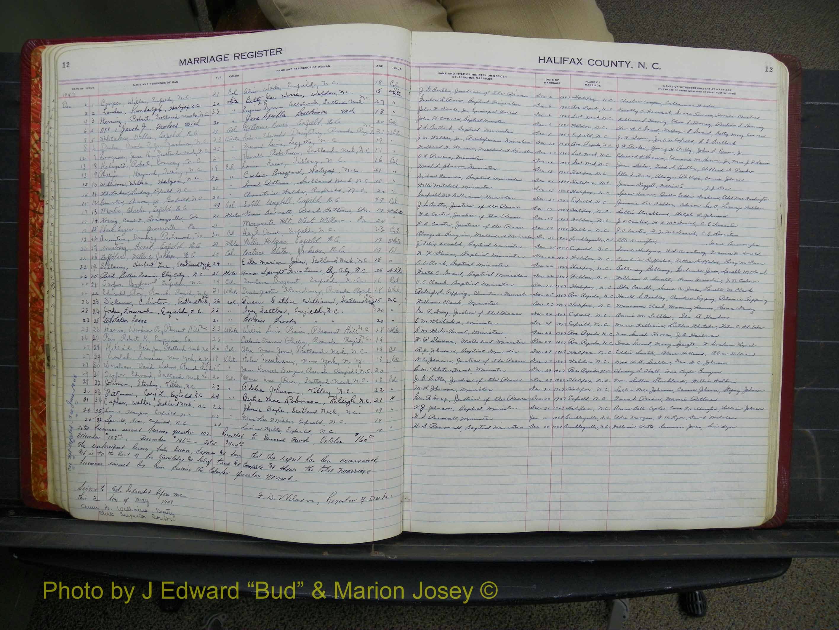 Halifax Marriage Book 12, 1939-1946 P 012.JPG