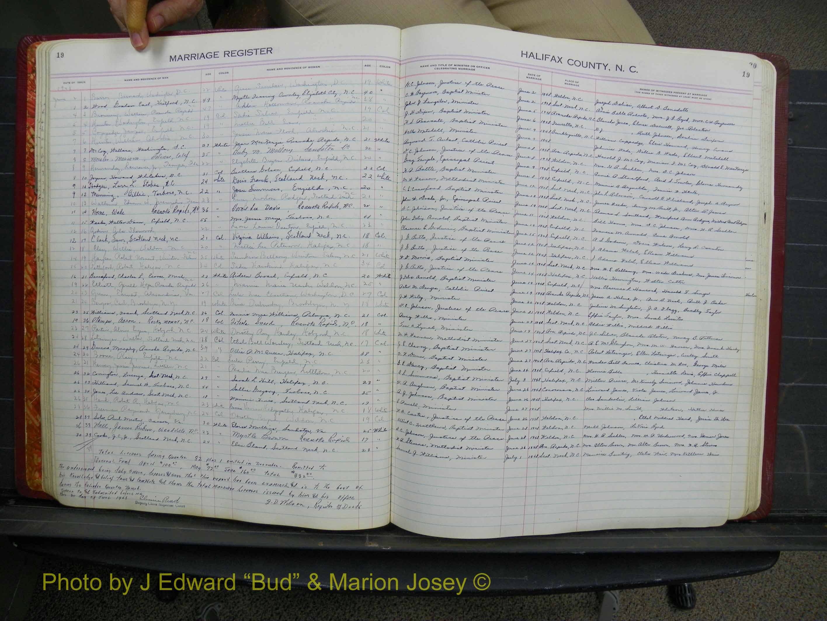 Halifax Marriage Book 12, 1939-1946 P 019.JPG