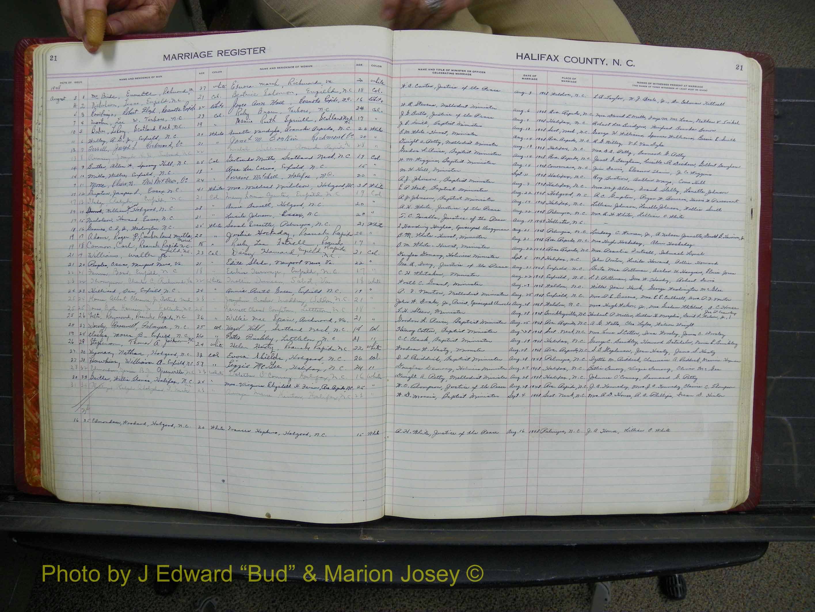 Halifax Marriage Book 12, 1939-1946 P 021.JPG