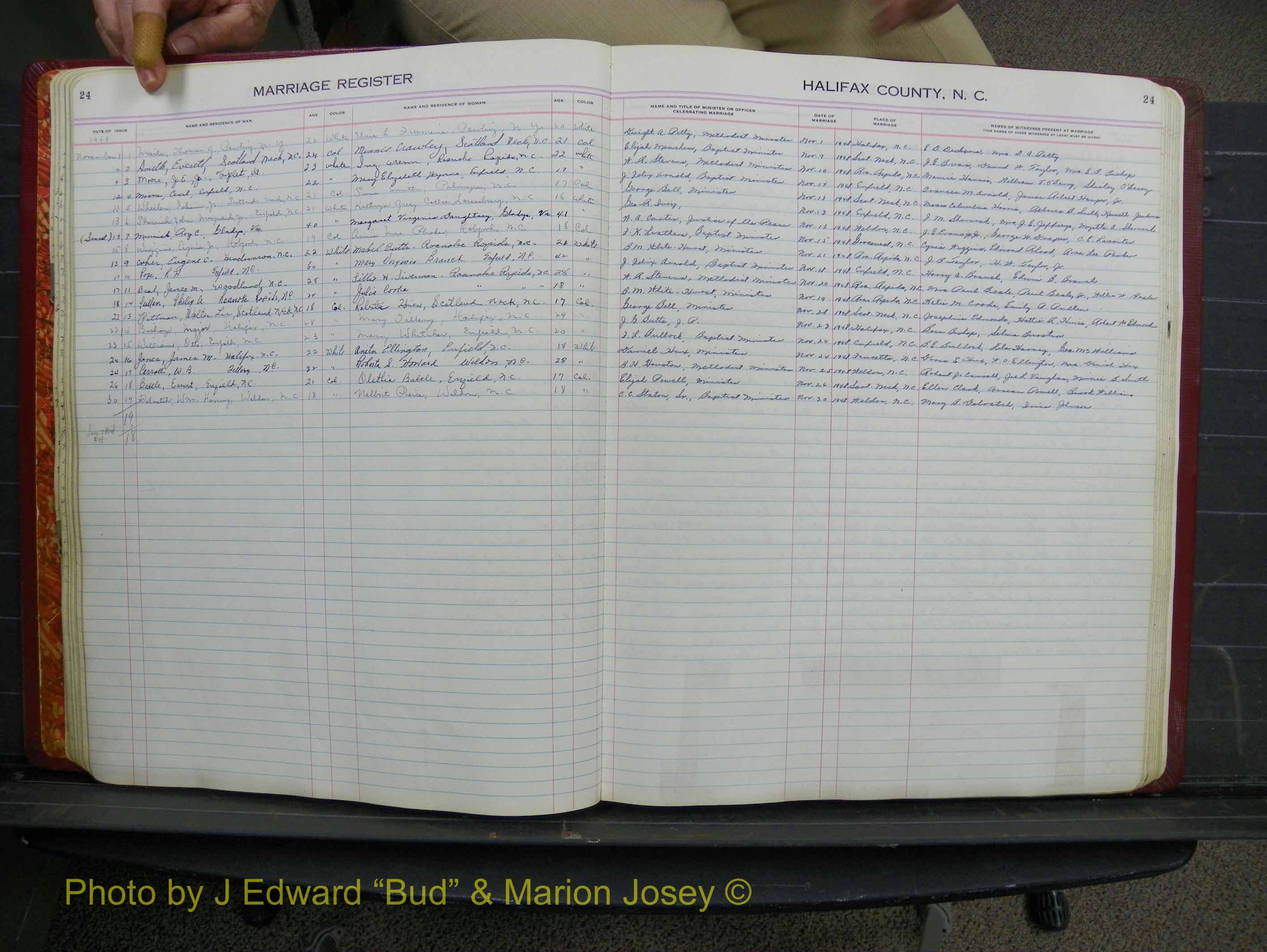Halifax Marriage Book 12, 1939-1946 P 024.JPG