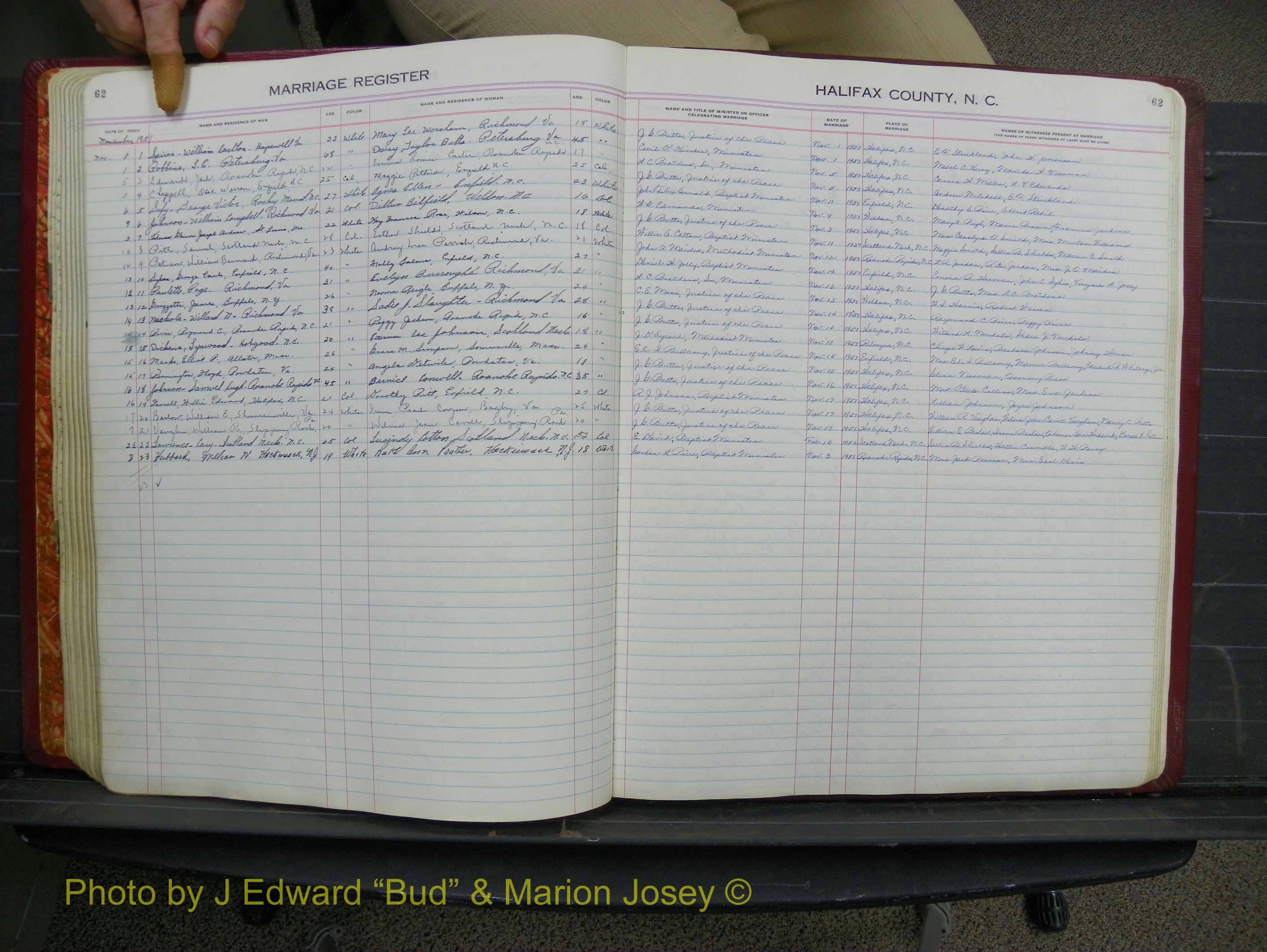 Halifax Marriage Book 12, 1939-1946 P 062.JPG