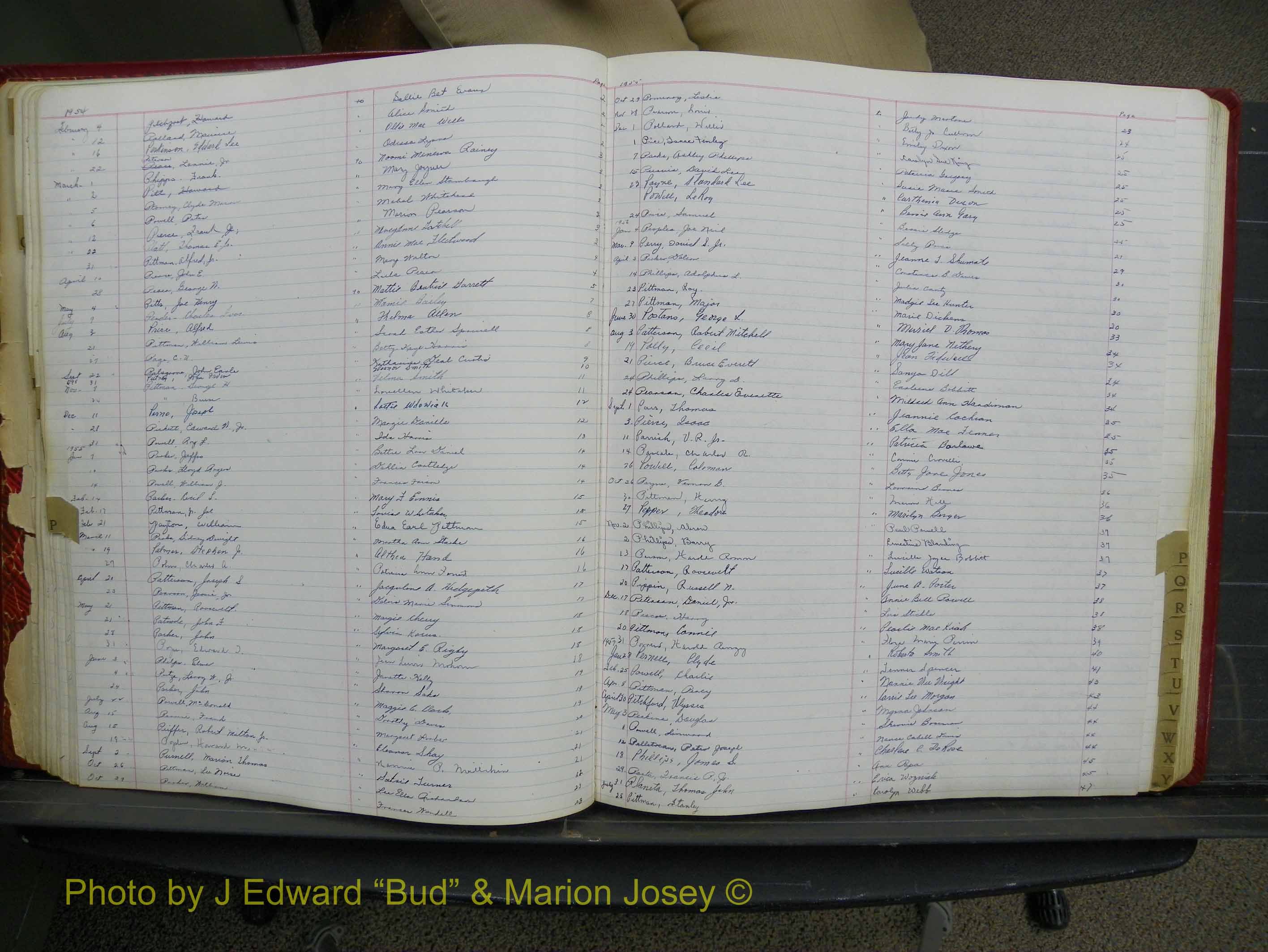 Halifax Marriage Book 14, 1954-1960  Index P.JPG